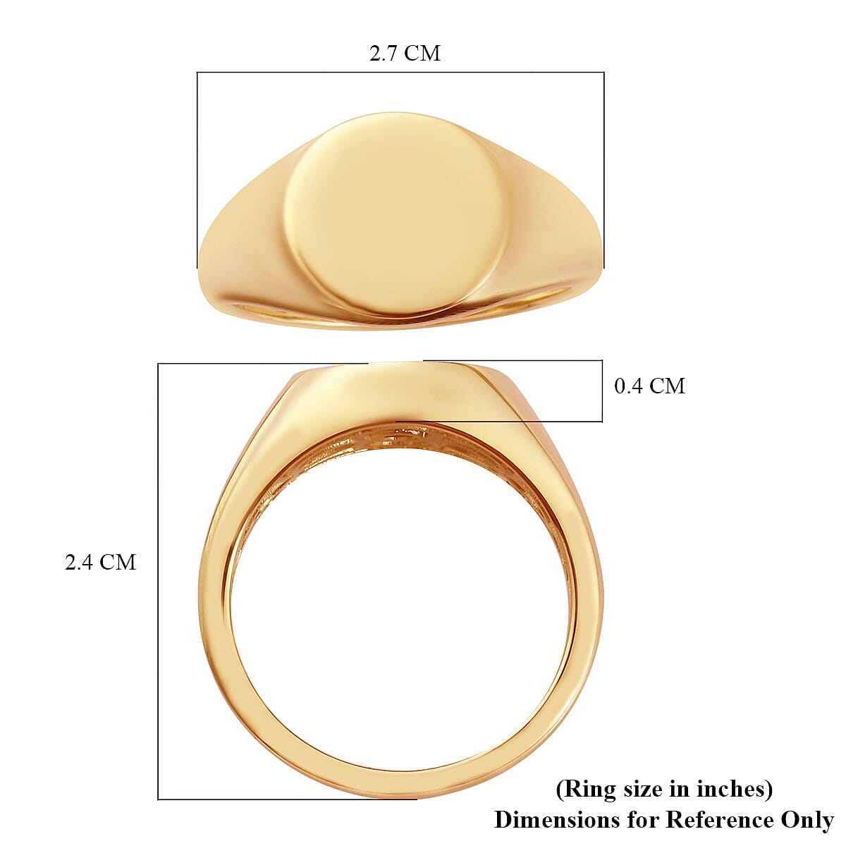 14K Gold Overlay Sterling Silver Signet Ring
