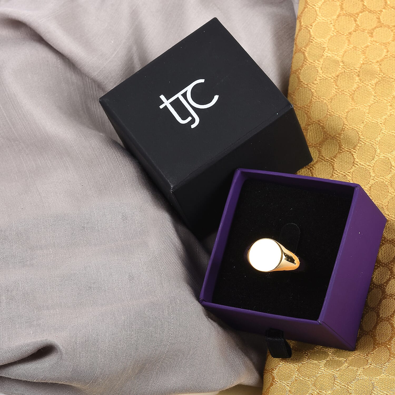 14K Gold Overlay Sterling Silver Signet Ring