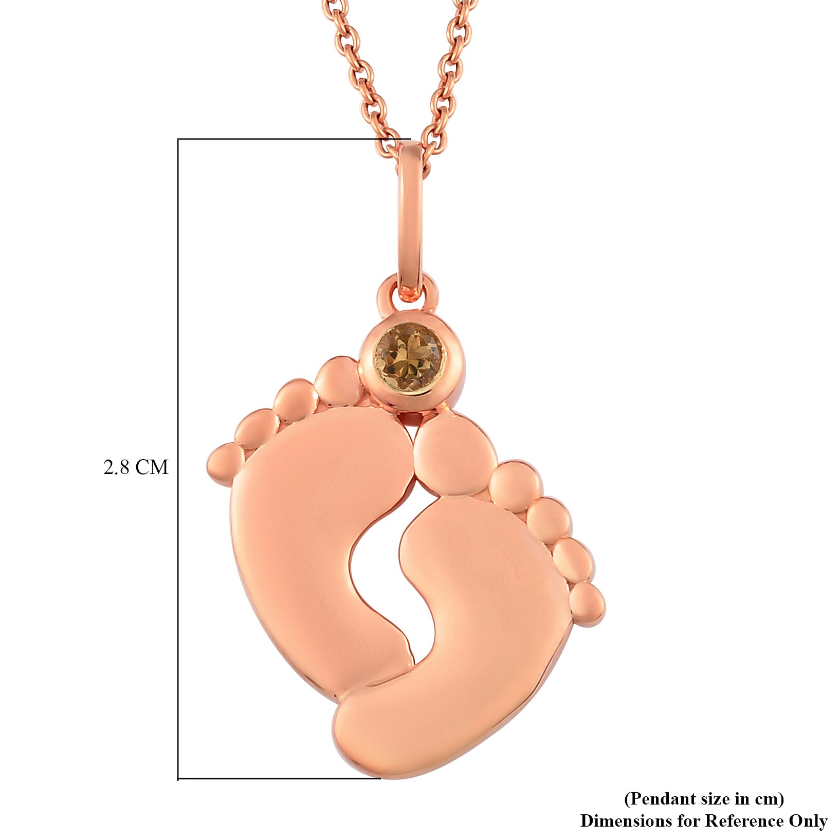 Brazilian Citrine (0.09 Ct) Sterling Silver Pendant With Chain 0.085 Ct.