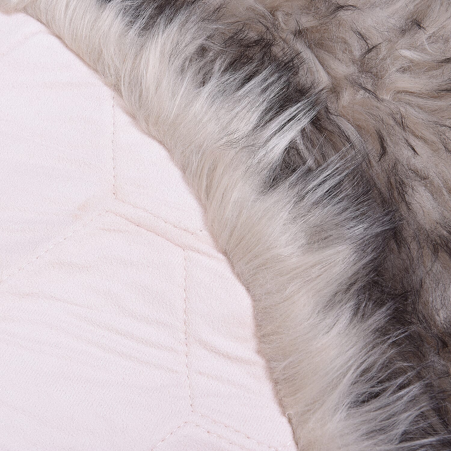 3 Piece Set - Long Pile Faux Fur Rug (100x180cm) with 2 Sofa Cushion Covers (45x45cm-2Pcs) - Grey