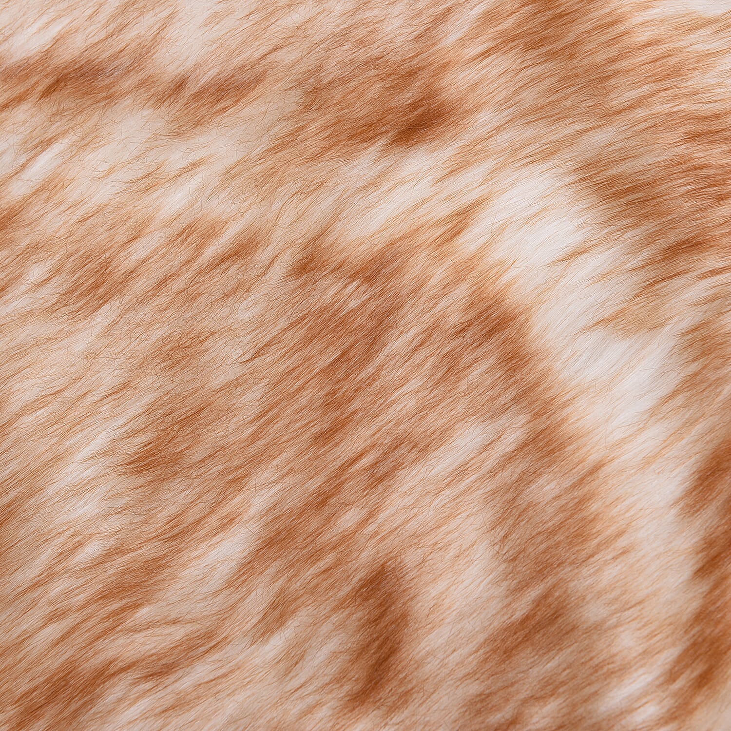 3 Piece Set - Tip-Dyed Long Pile Faux Fur Rug (100x180cm) with 2 Sofa Cushion Covers (45x45cm-2Pcs) - Beige Tip-Dyed