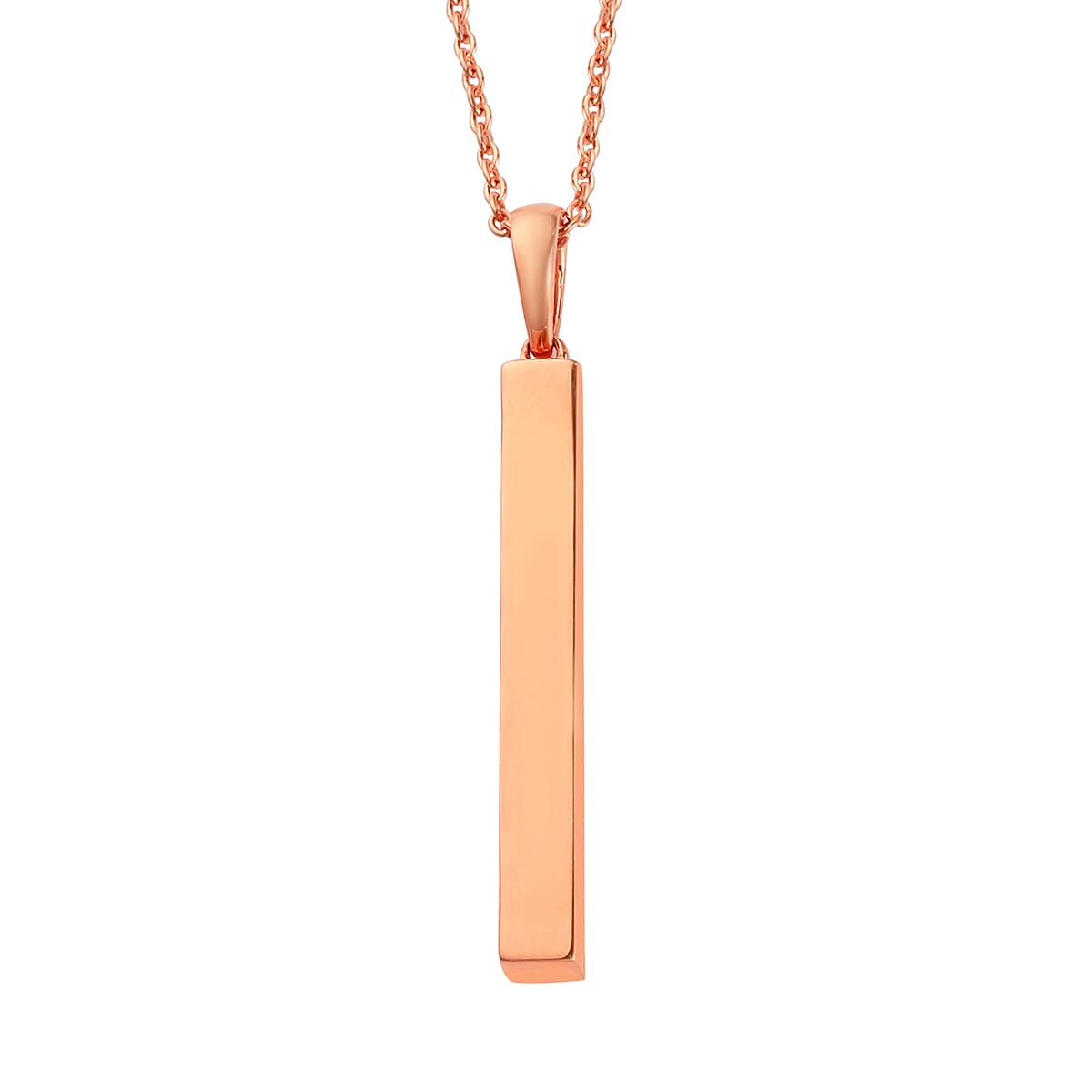 Diamond Pendant with Chain (Size 18) in Rose Gold Overlay Sterling Silver