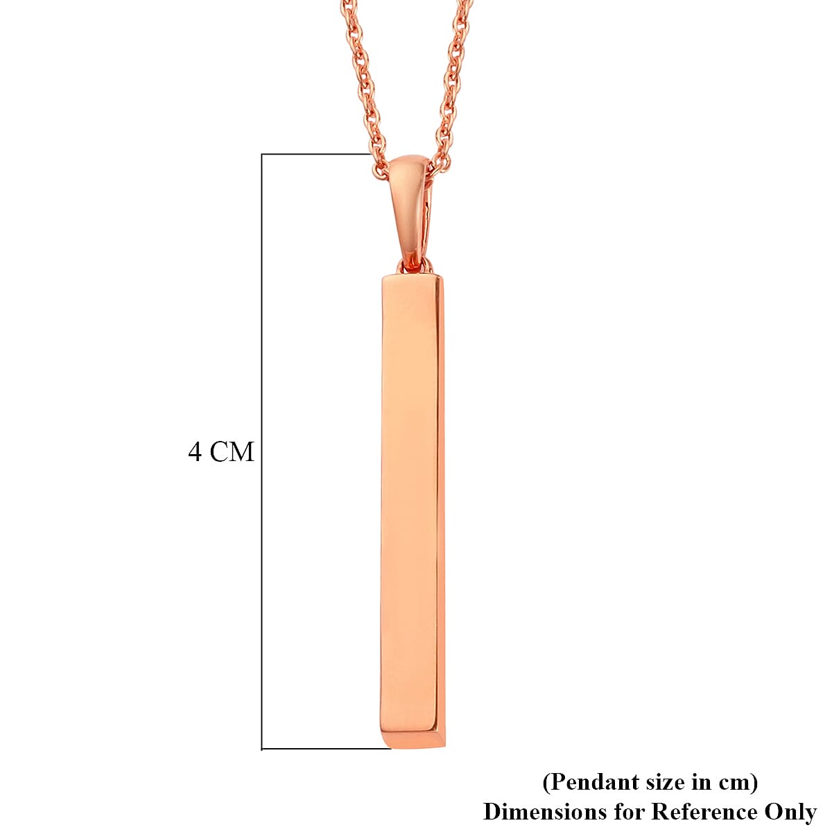 Diamond Pendant with Chain (Size 18) in Rose Gold Overlay Sterling Silver