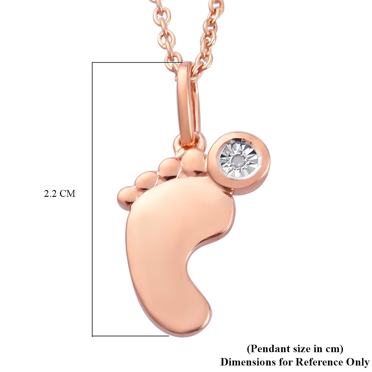 Diamond Pendant with Chain (Size 18) in Rose Gold Overlay Sterling Silver
