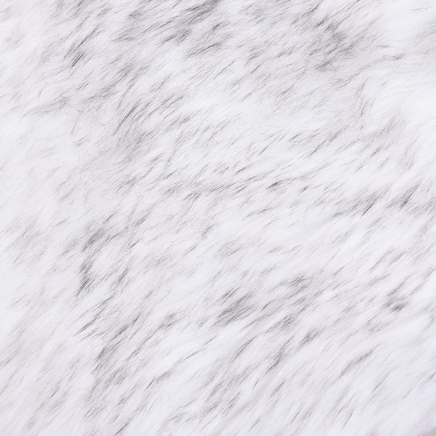 3 Piece Set - Long Pile Faux Fur Rug (100x180cm) with 2 Sofa Cushion Covers (45x45cm-2Pcs) - White