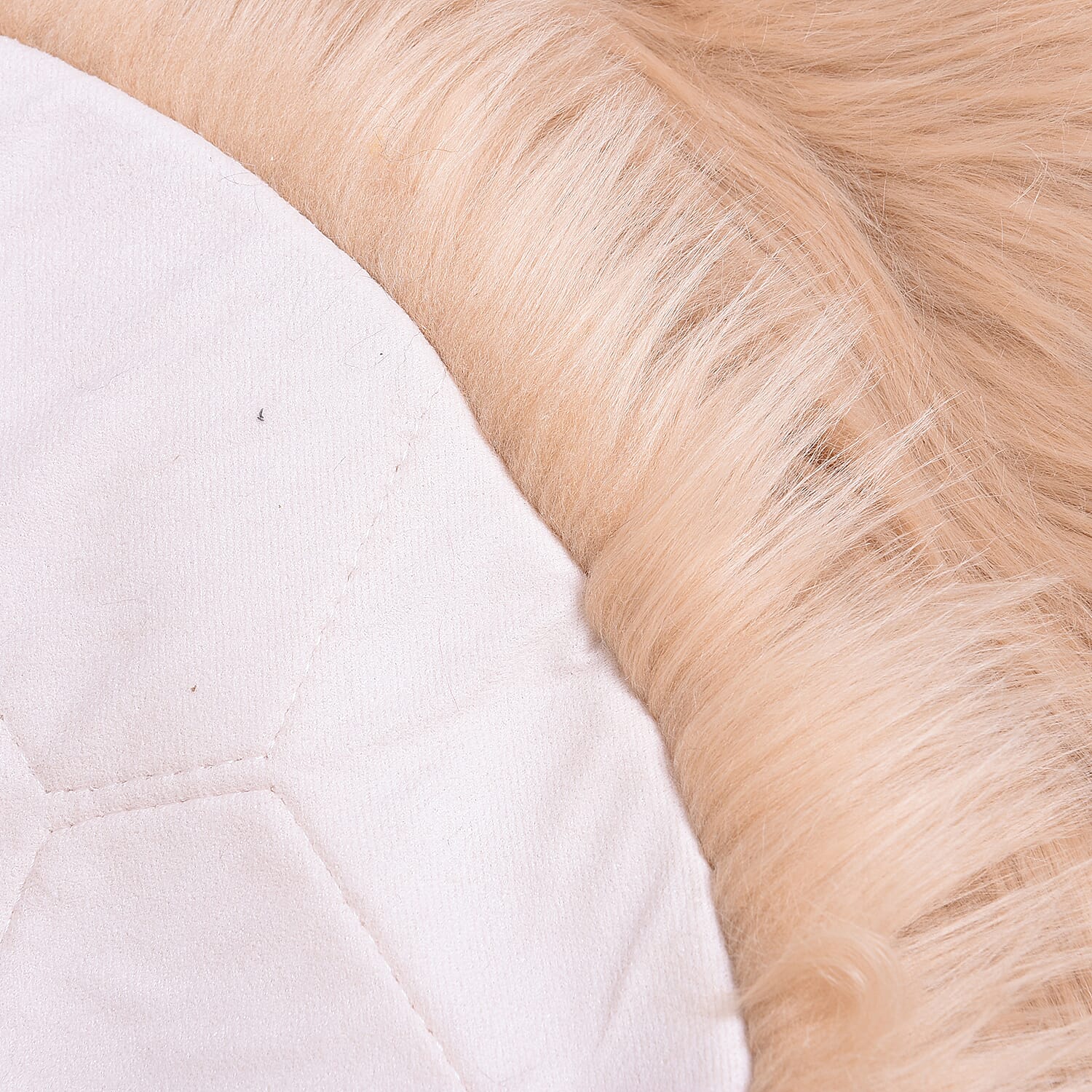 3 Piece Set- Long Pile Faux Fur Rug (100x180cm) with 2 Sofa Cushion Covers (45x45cm-2Pcs) - Gold