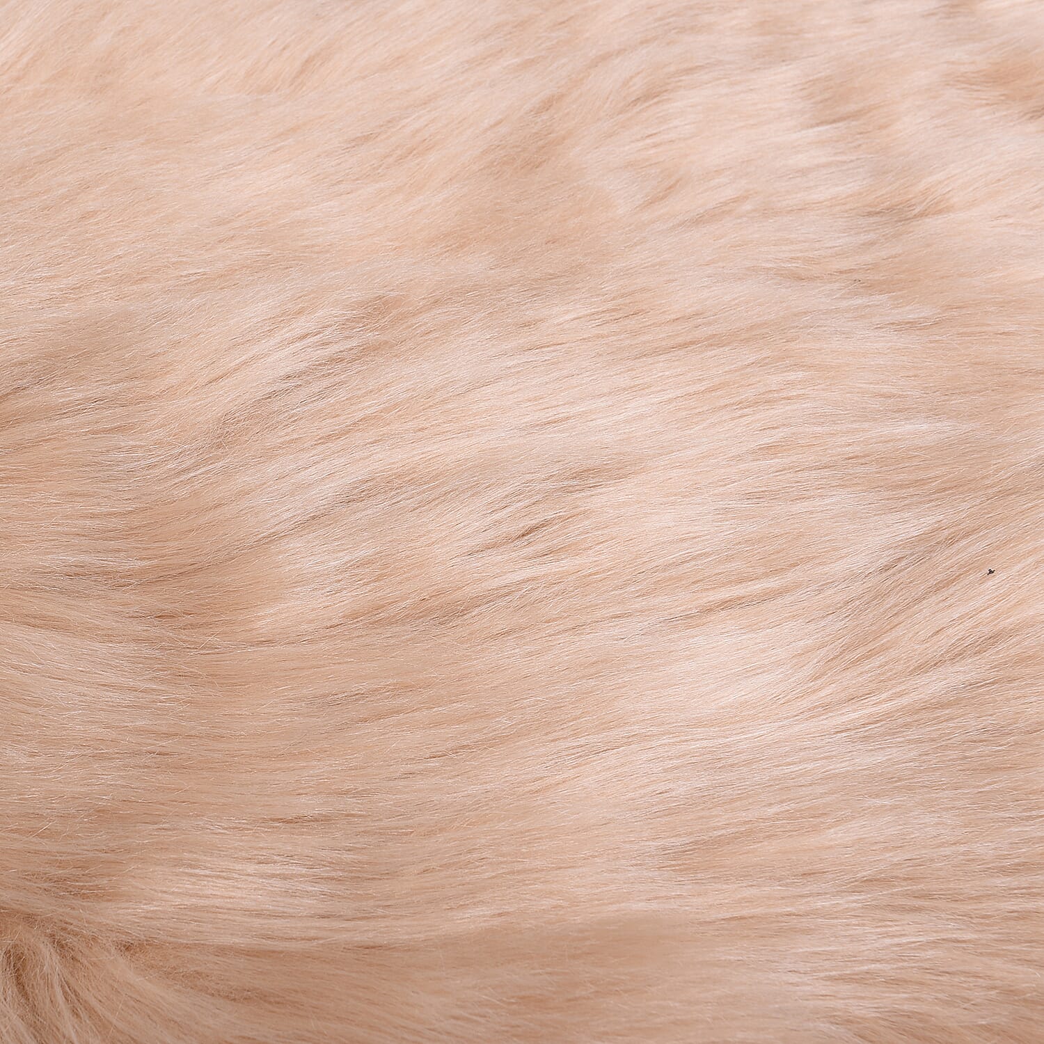 2 Piece Set - Faux Fur Small Rug (100x60cm) with Cushion (45x45cm-1Pc) - Beige