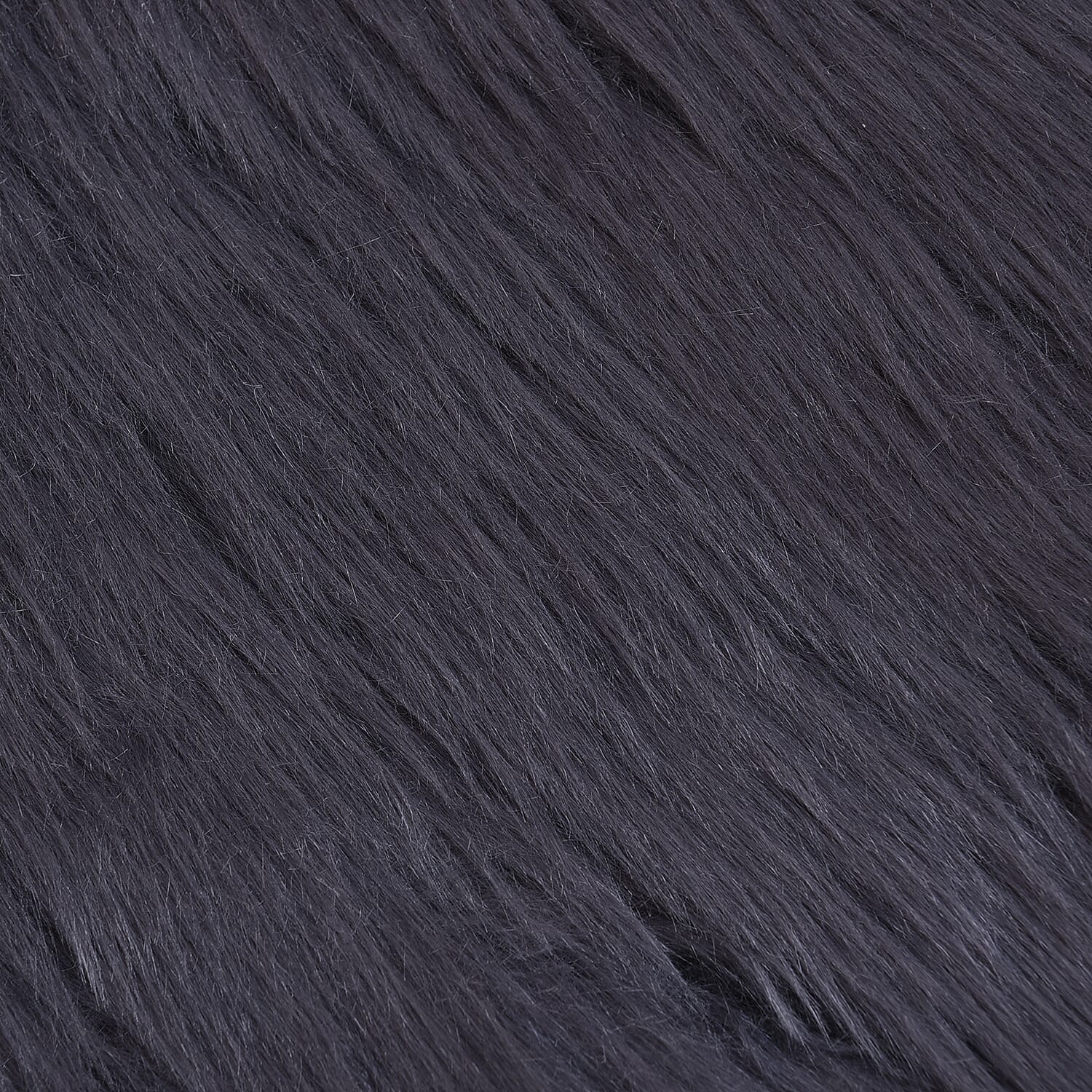 3 Piece Set- Long Pile Faux Fur Rug (100x180cm) with 2 Sofa Cushion Covers (45x45cm-2Pcs) - Charcoal