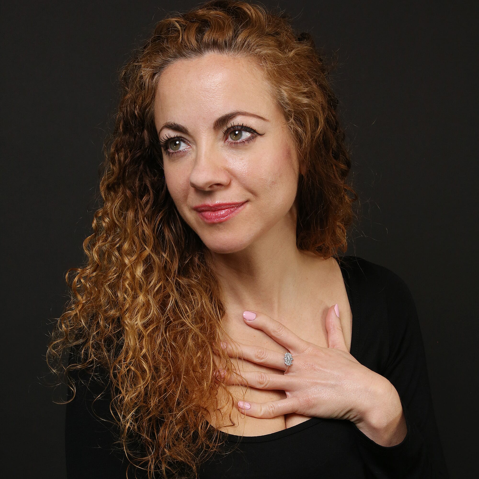 Limited Edition-9K White Gold SGL Certified Diamond (I3-G-H) Cluster Boat Ring 1.000 Ct.