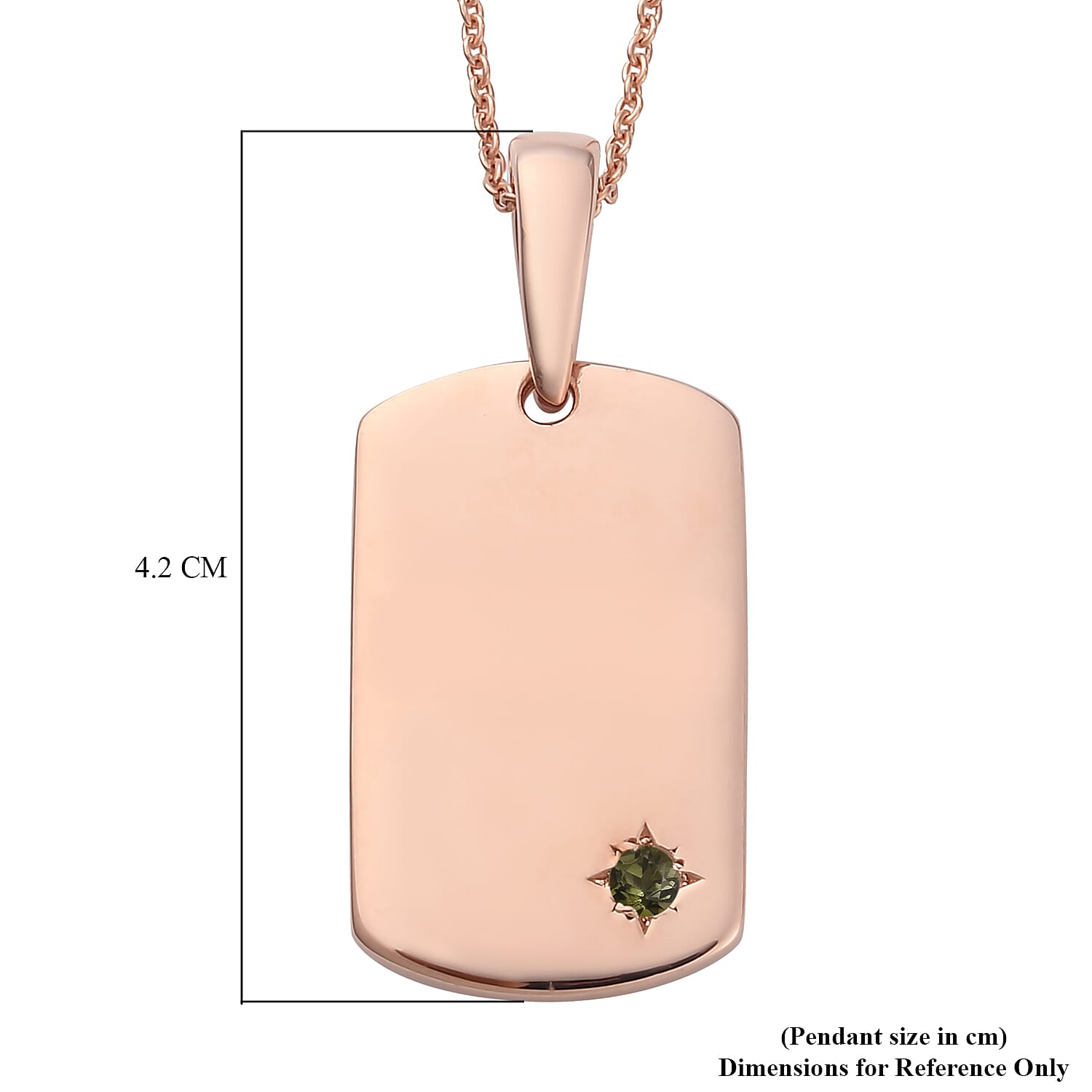 Nigerian Green Tourmaline (0.09 Ct) Sterling Silver Pendant With Chain  0.085  Ct.