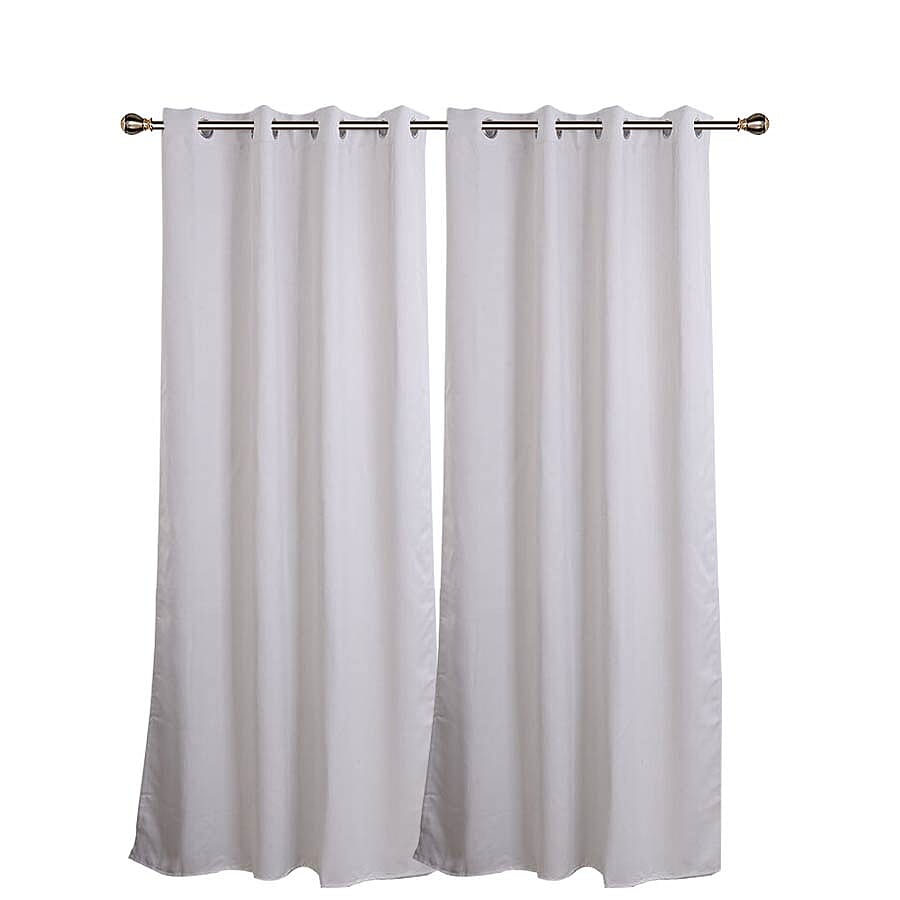 2 Piece Set - Blackout Curtains with Metal Eyelets (Size 240x140 cm) - Off-White