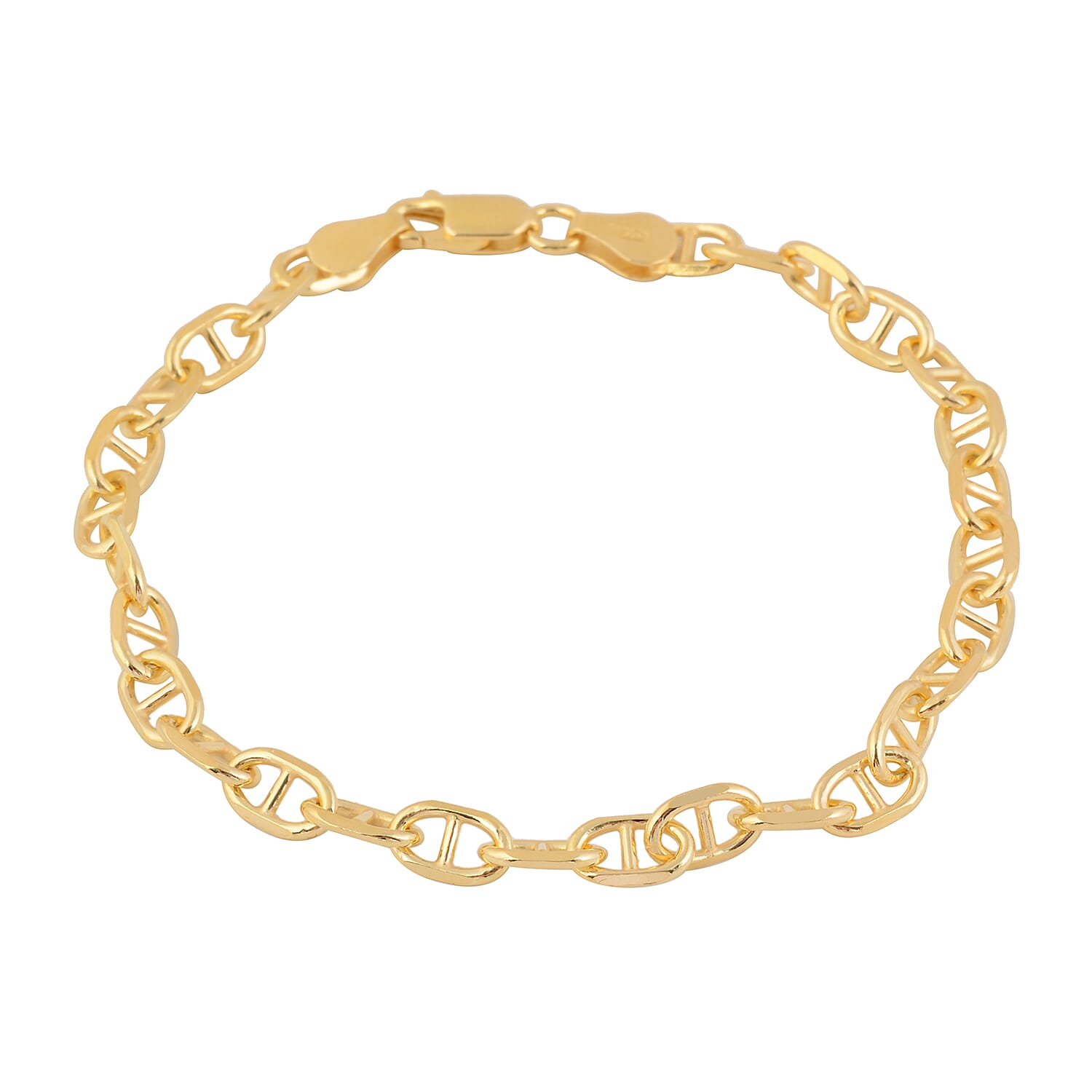 Made in Italy - 14K Gold Overlay Sterling Silver Bracelet (Size 8), Silver wt 7.33 Gms