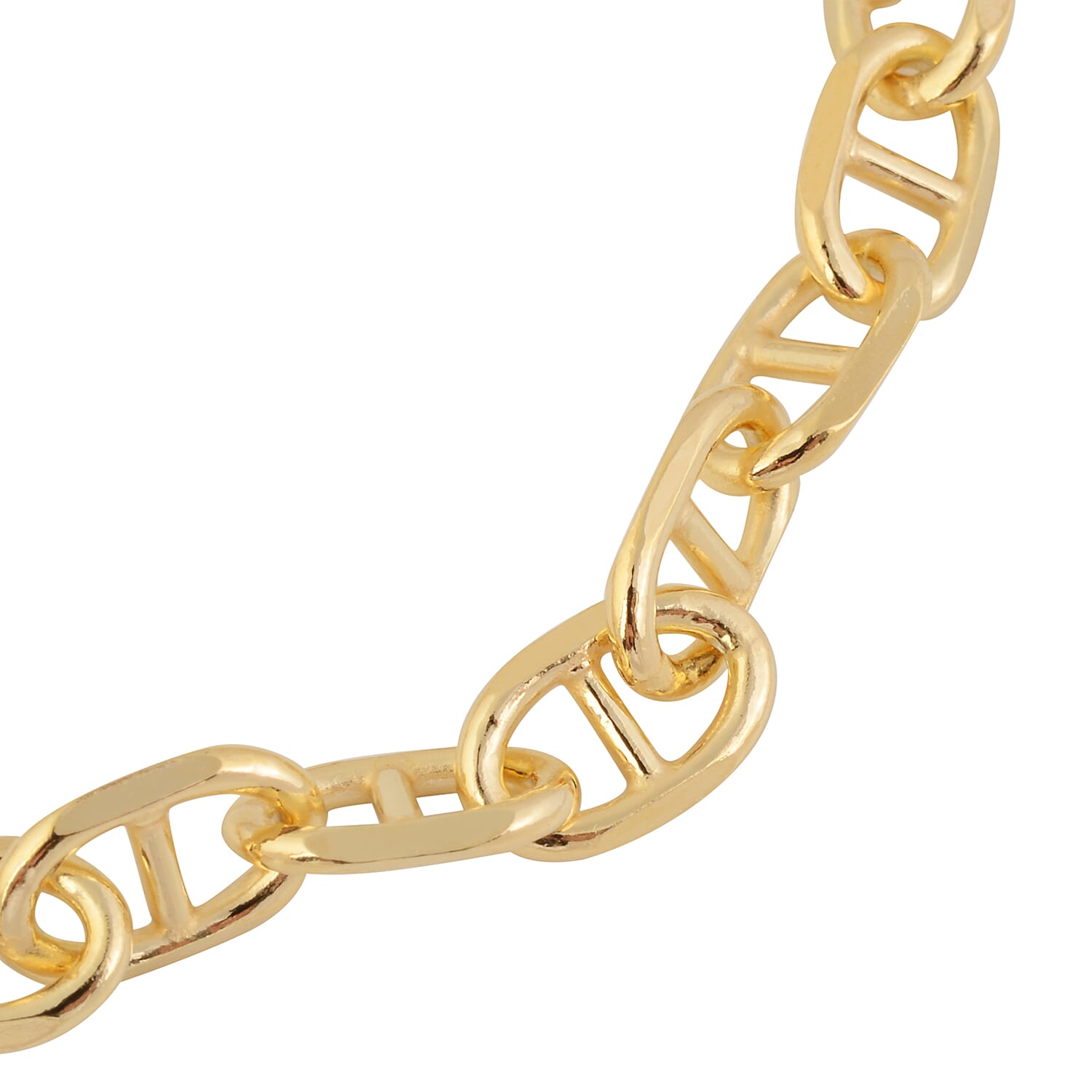 Made in Italy - 14K Gold Overlay Sterling Silver Bracelet (Size 8), Silver wt 7.33 Gms