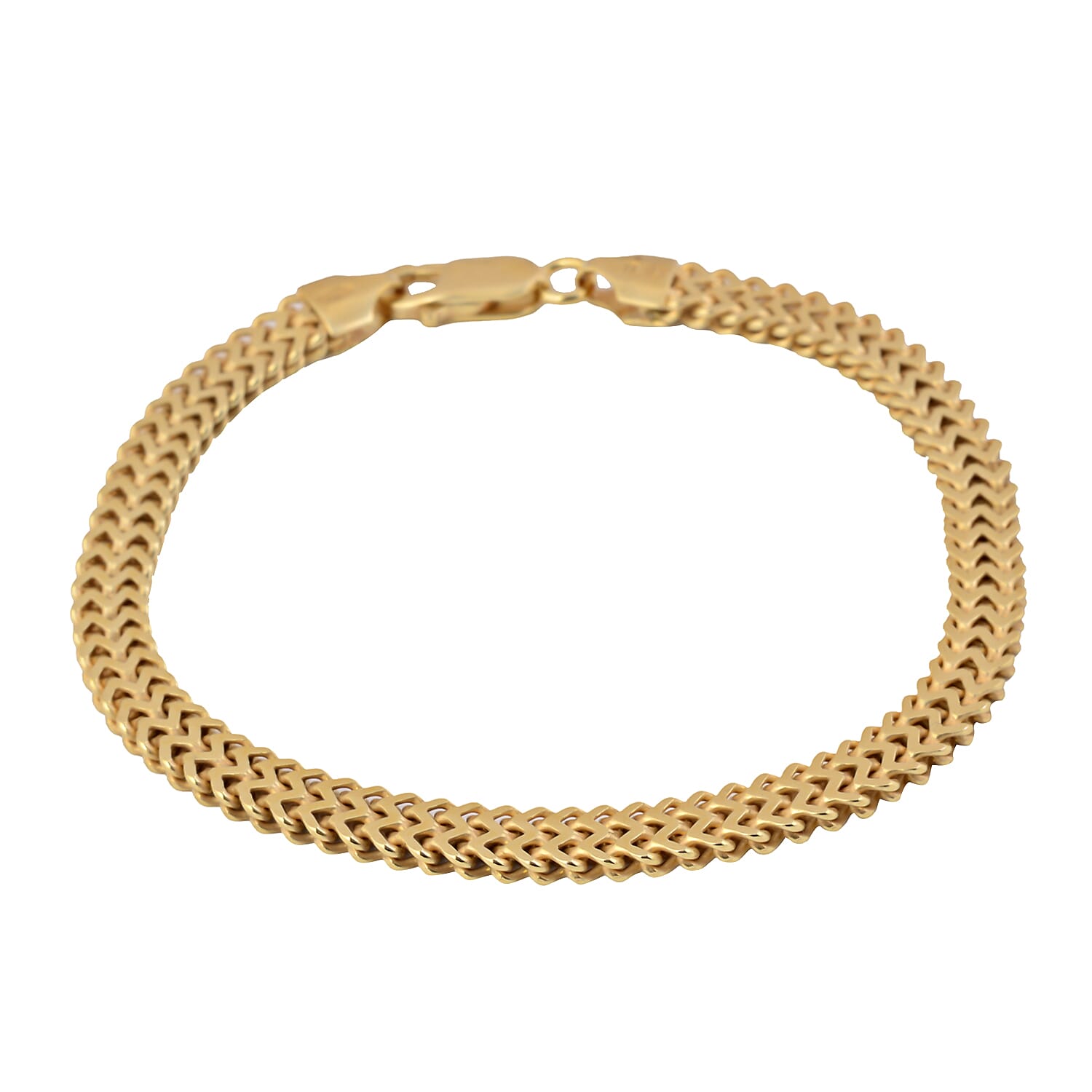 Made in Italy - 14K Gold Overlay Sterling Silver Bracelet (Size 8), Silver wt 13.20 Gms