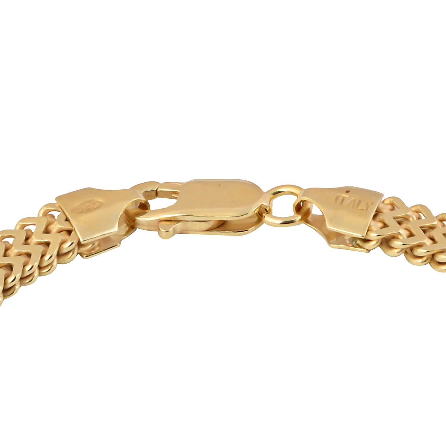 Made in Italy - 14K Gold Overlay Sterling Silver Bracelet (Size 8), Silver wt 13.20 Gms