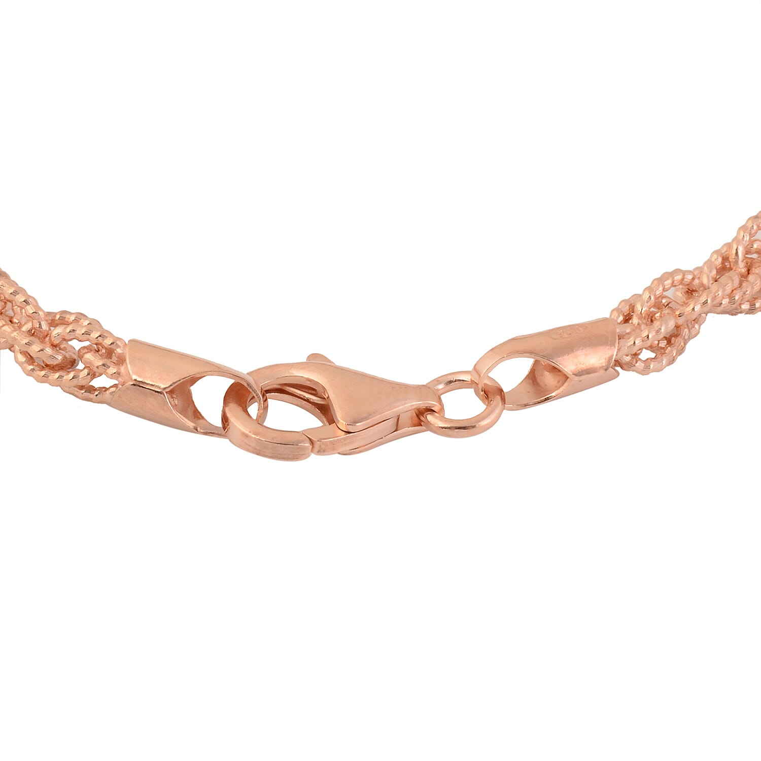 Made in Italy - Rose Gold Overlay Sterling Silver Bracelet (Size 7.5), Silver wt 8.50 Gms
