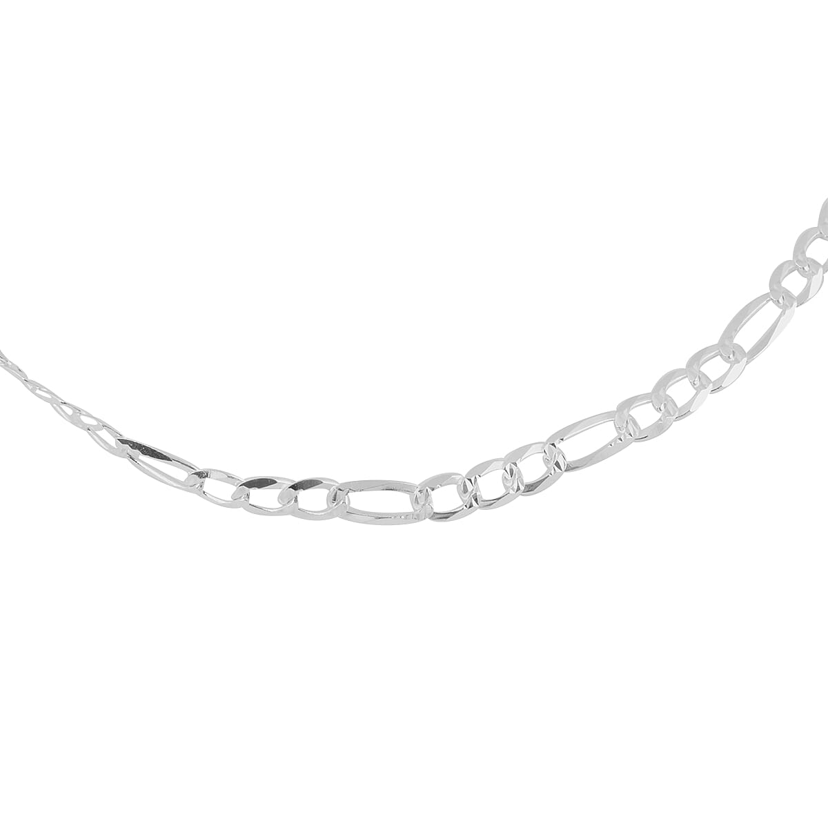 Italian Made Close Out- Sterling Silver Figaro Necklace (Size 24), Silver wt 15.78 Gms
