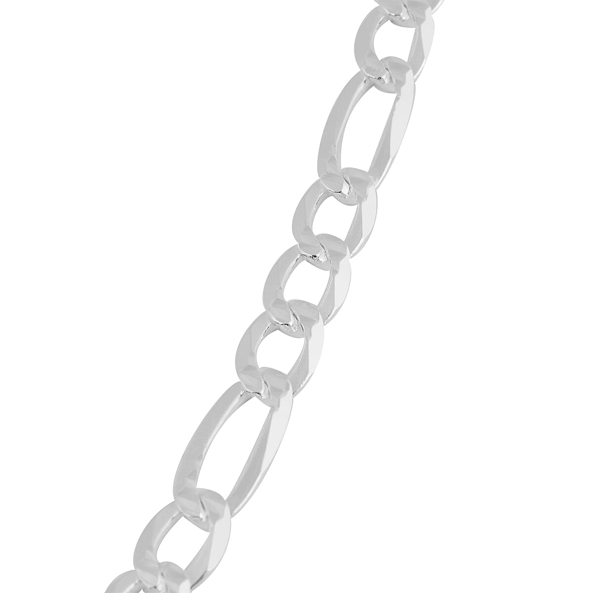Italian Made Close Out- Sterling Silver Figaro Necklace (Size 24), Silver wt 15.78 Gms