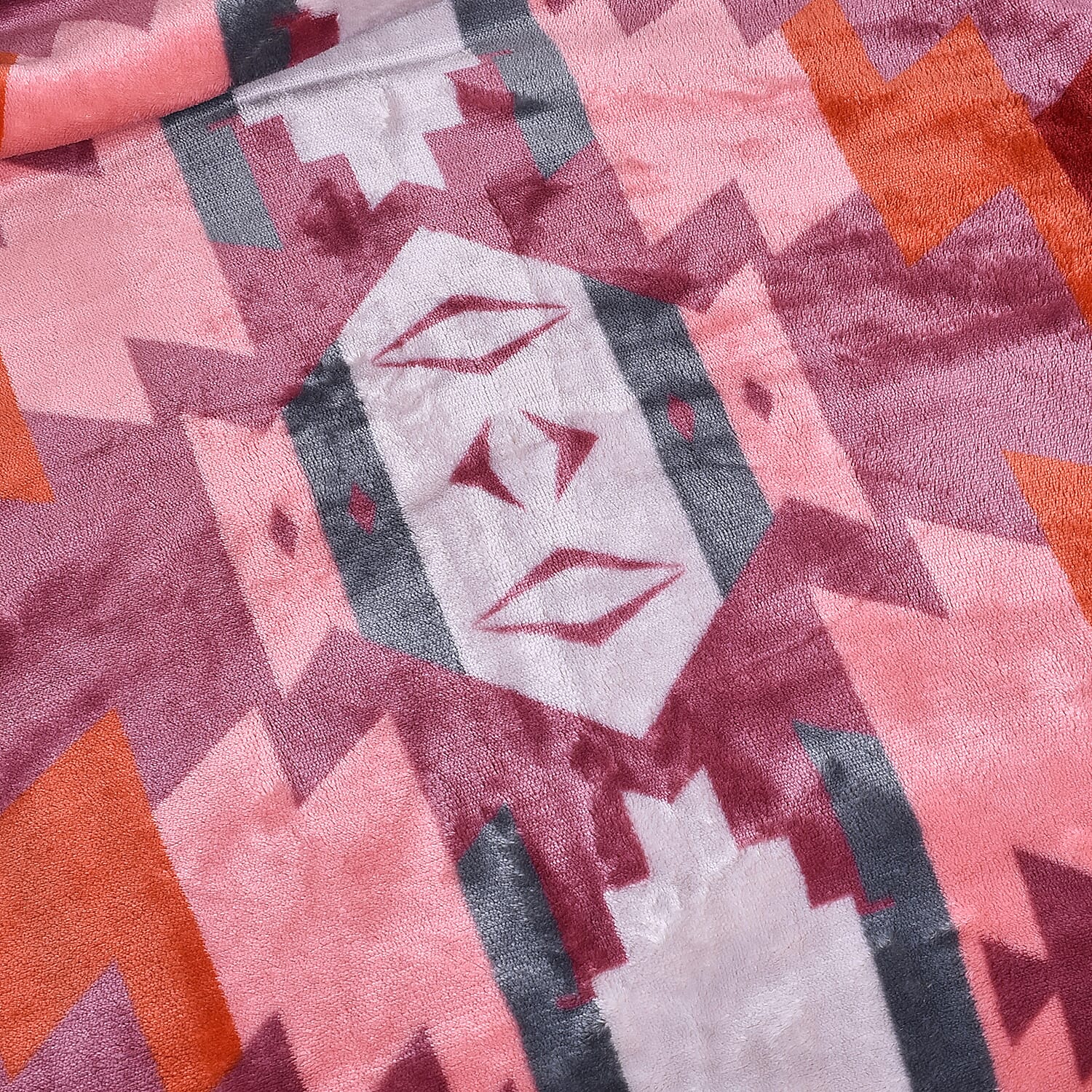 Santa Fe Collection - Flannel Sherpa Blanket (200x150cm) - Pink - Oeko Tex Certified - 220 GSM Sherpa - 270 GSM Flannel