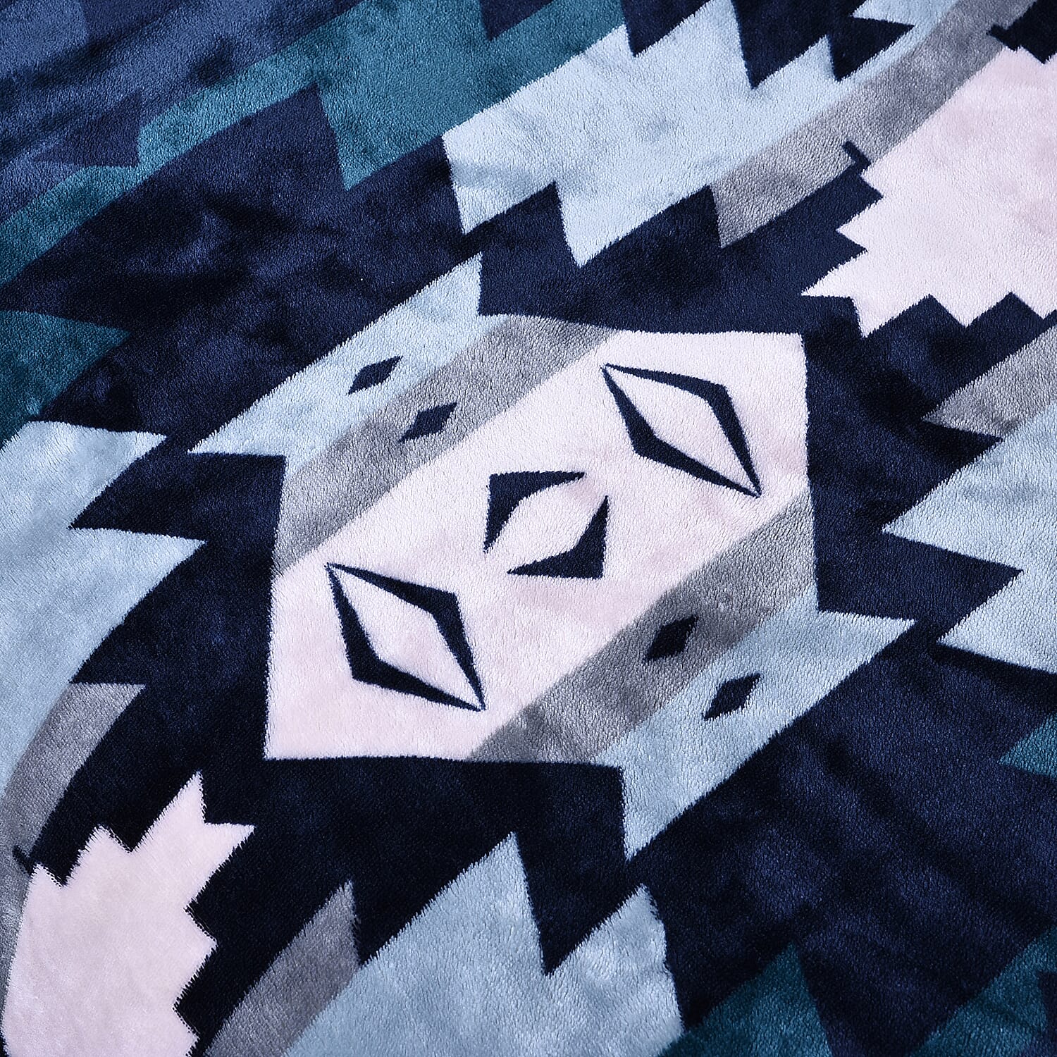 Santa Fe Collection - Flannel Sherpa Blanket (200x150cm) - Navy -  Oeko Tex Certified - 220 GSM Sherpa - 270 GSM Flannel