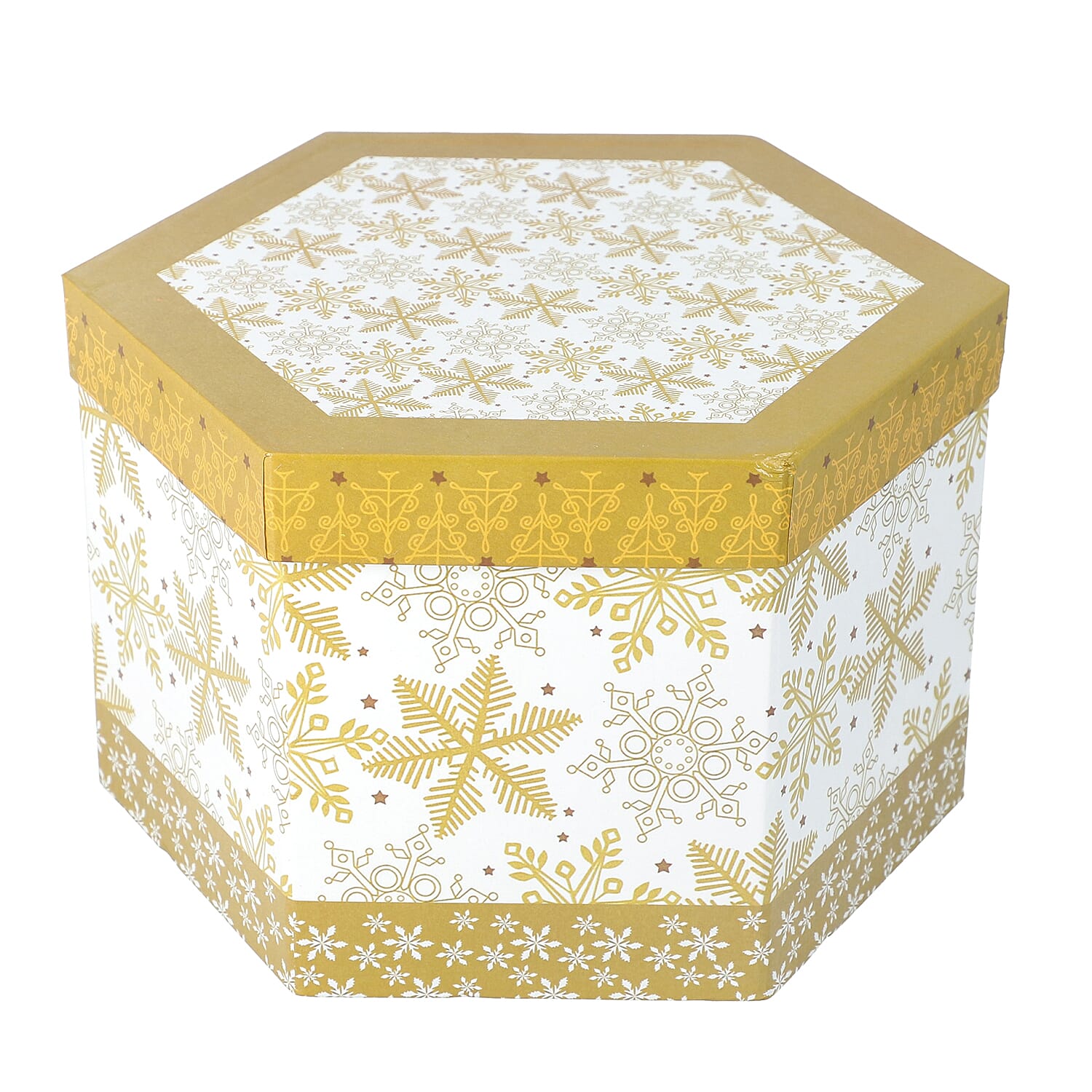 Set of 14 Christmas Decoration Snowflake Pattern Balls with Ribbon in Gift Box