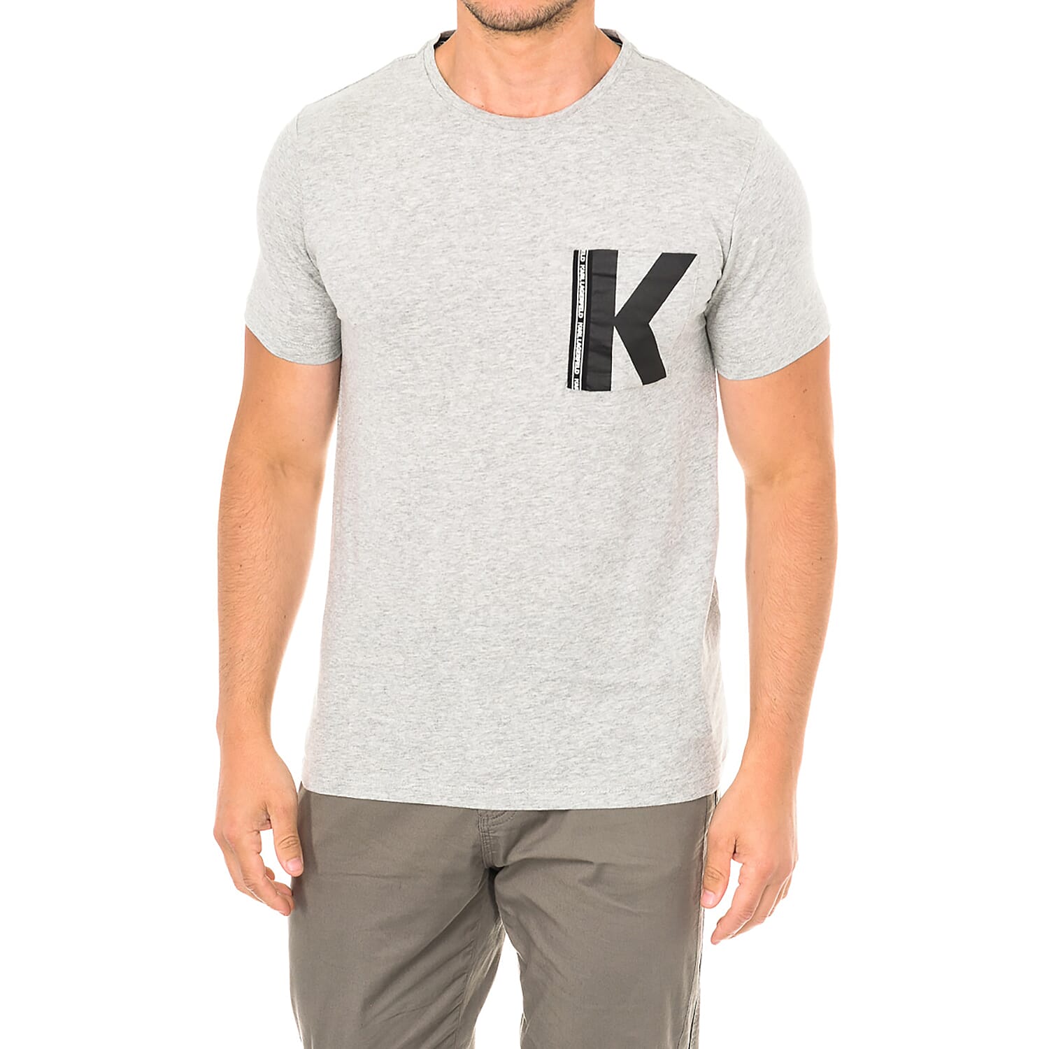 Karl Lagerfeld - Mens Logo T-Shirt Short Sleeve (Size S) - Grey Melange