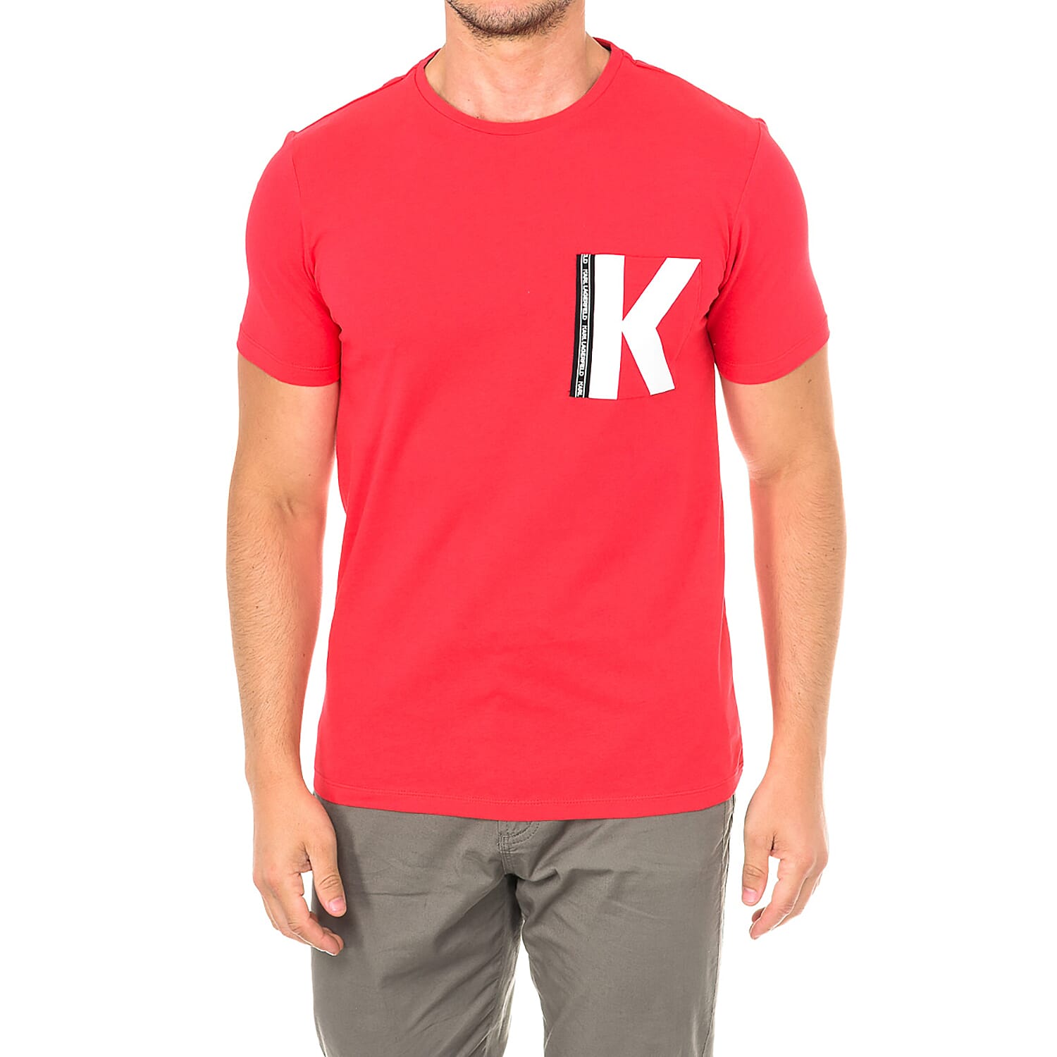 Karl Lagerfeld - Mens Logo T-Shirt Short Sleeve (Size S) - Red