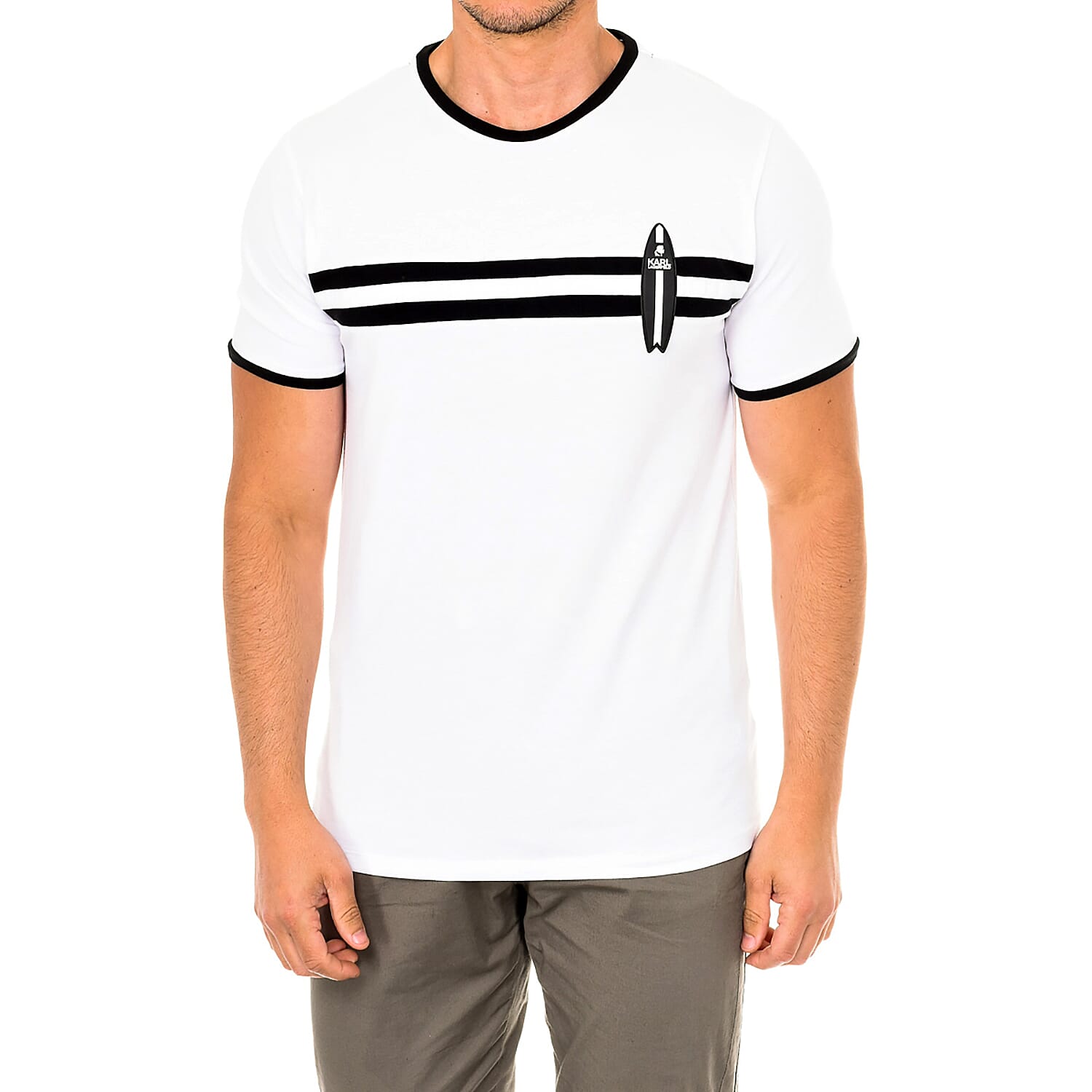 Karl Lagerfeld - Mens Surf T-Shirt Short Sleeve (Size S) - White