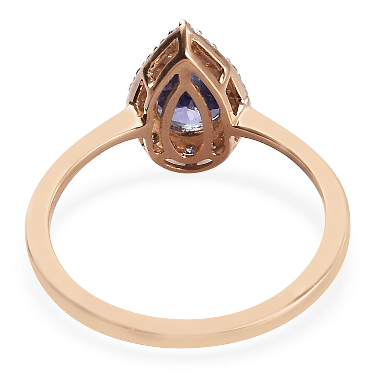 9K Yellow Gold Tanzanite and Diamond Ring 1.00 Ct.