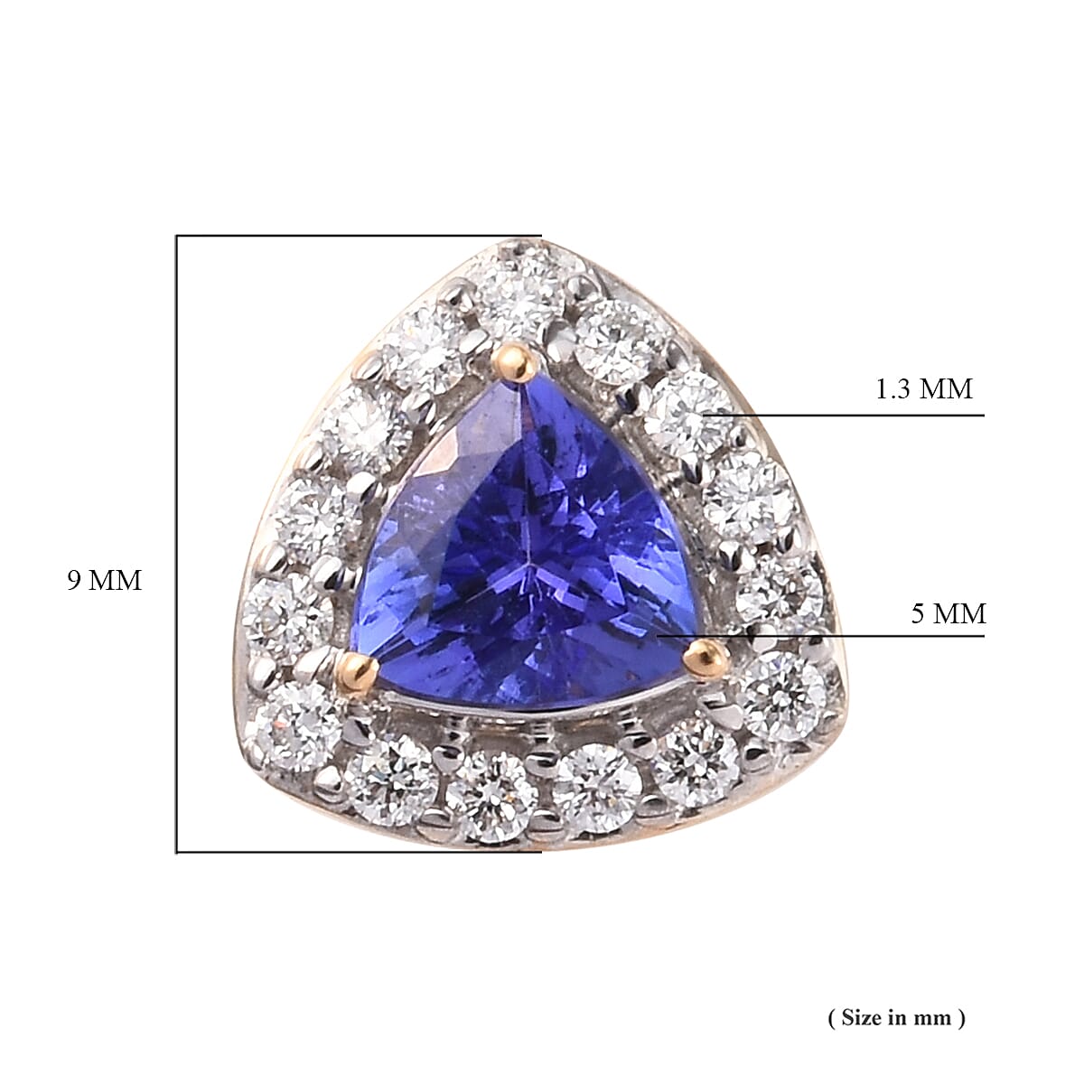 ILIANA 18K Yellow Gold AAA Tanzanite and Diamond (SI-G-H) Stud Earrings (with Screw Back) 1.00 Ct.
