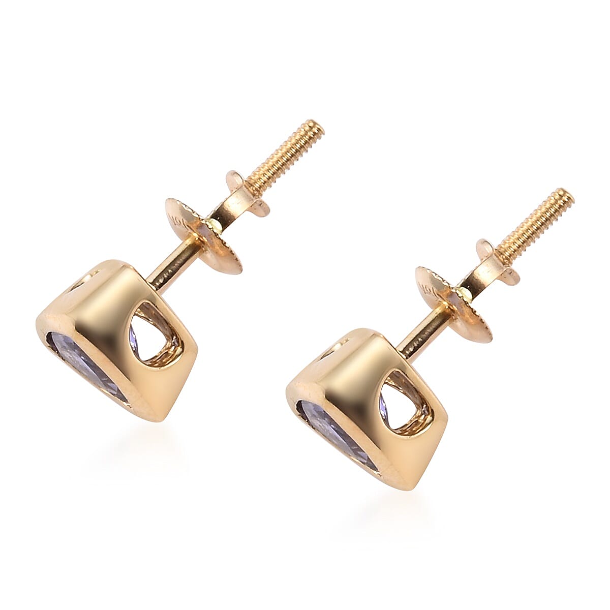 ILIANA 18K Yellow Gold AAA Tanzanite Stud Earrings 1.00 Ct.