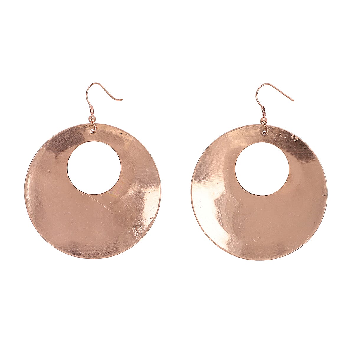 Etched Hook Earrings in Bronze Tone