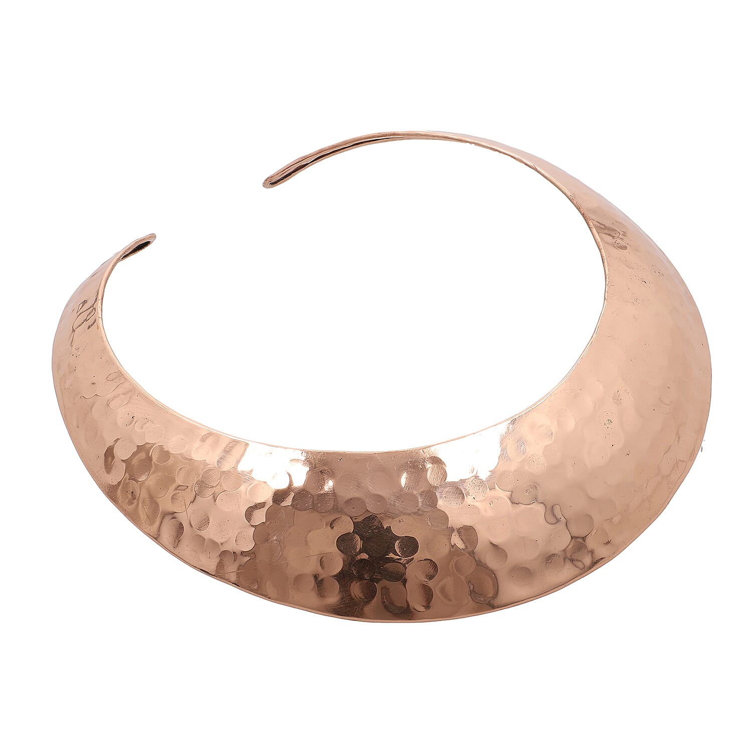 Shiny Hammered Necklace (Size 16) in Bronze Tone