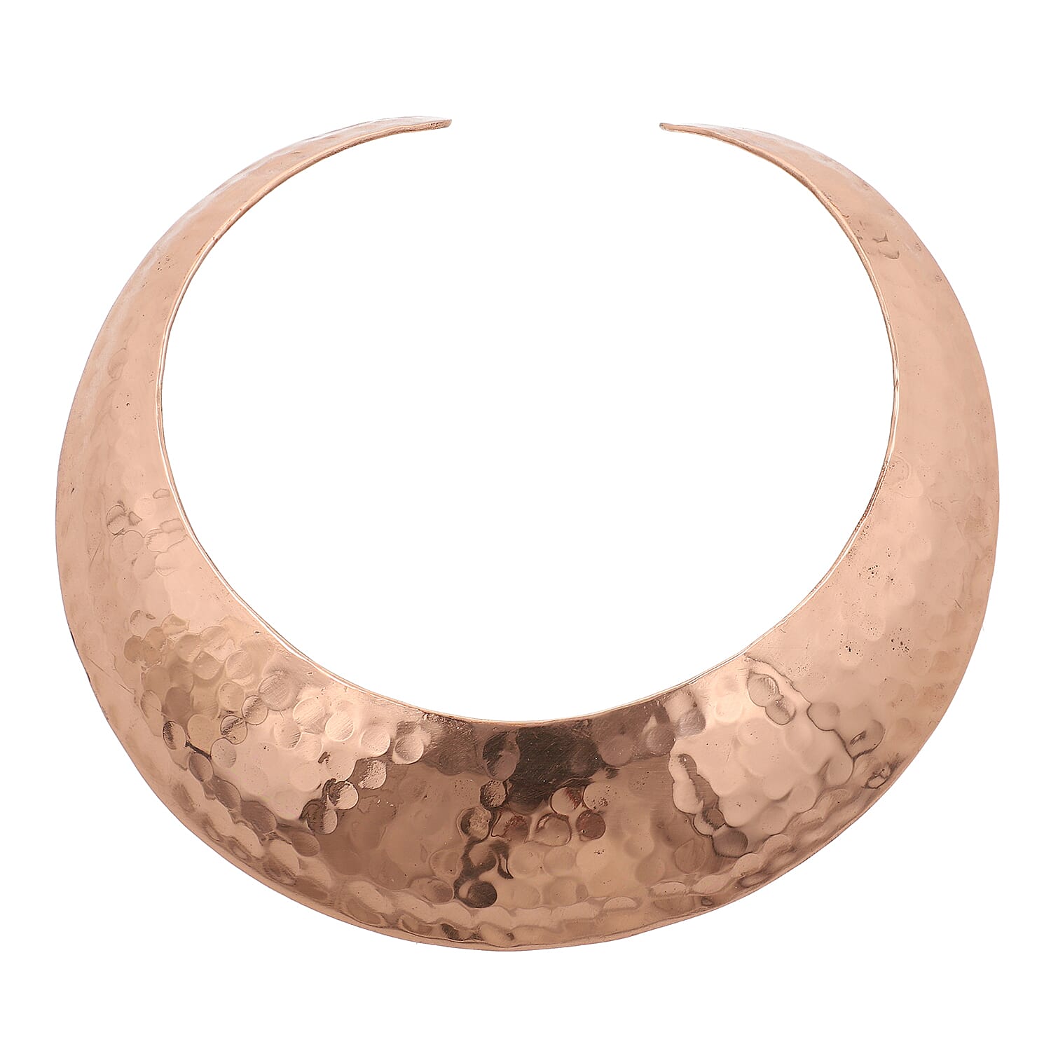 Shiny Hammered Necklace (Size 16) in Bronze Tone