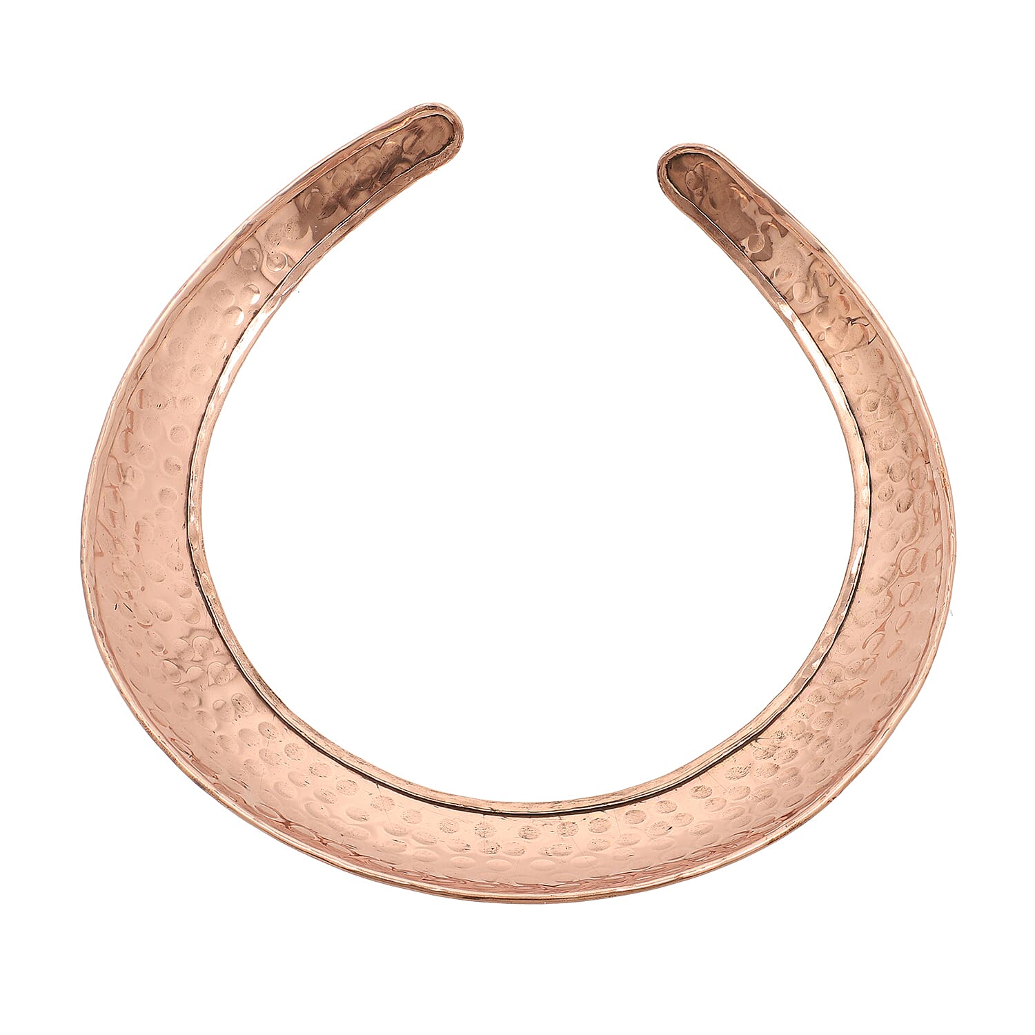 Shiny Hammered Necklace (Size 16) in Bronze Tone