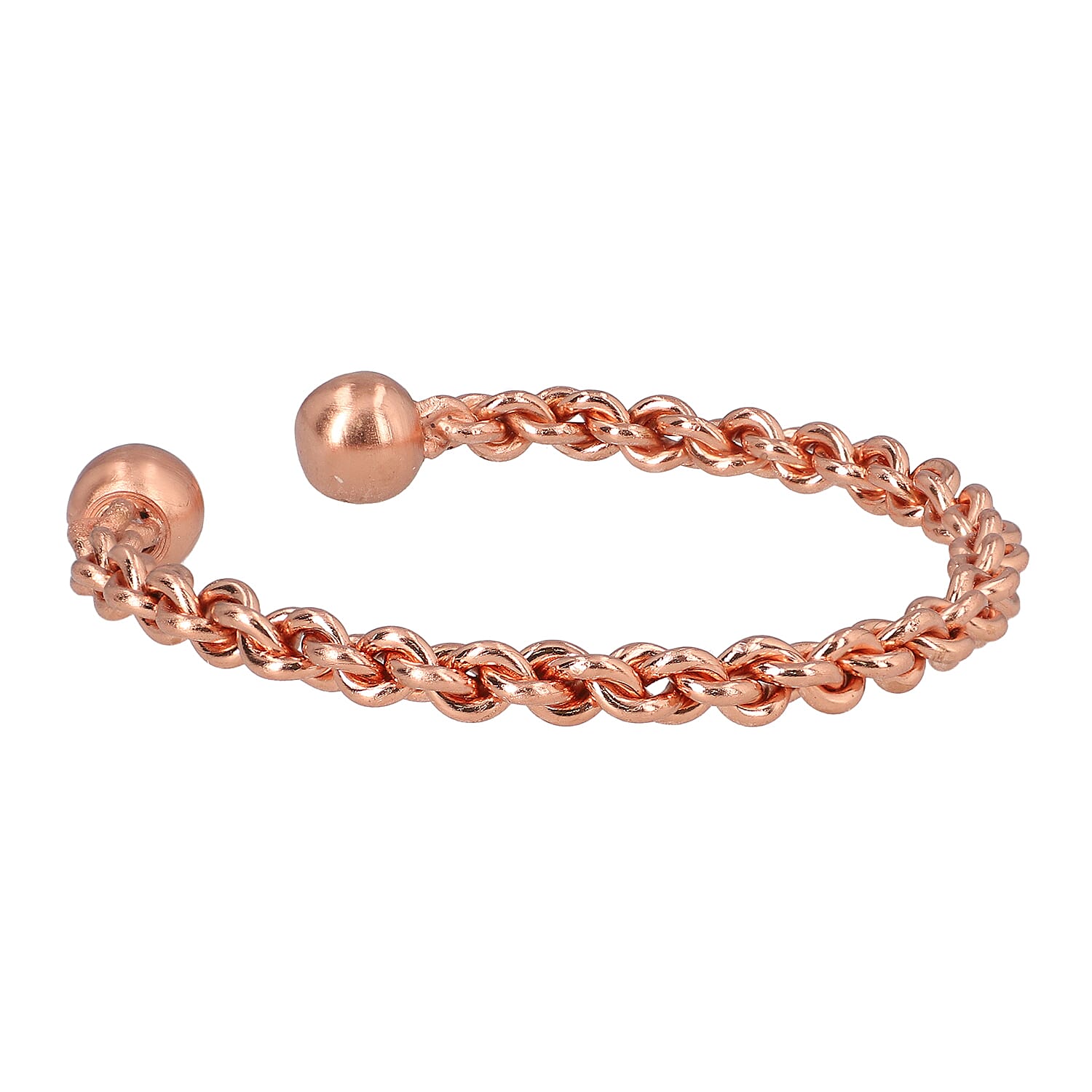 Shiny Chain Design Cuff Bracelet (Size 6.5)