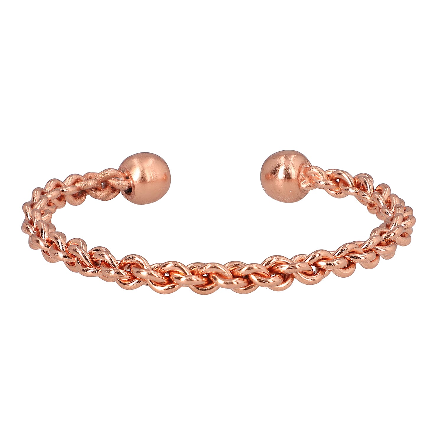 Shiny Chain Design Cuff Bracelet (Size 6.5)