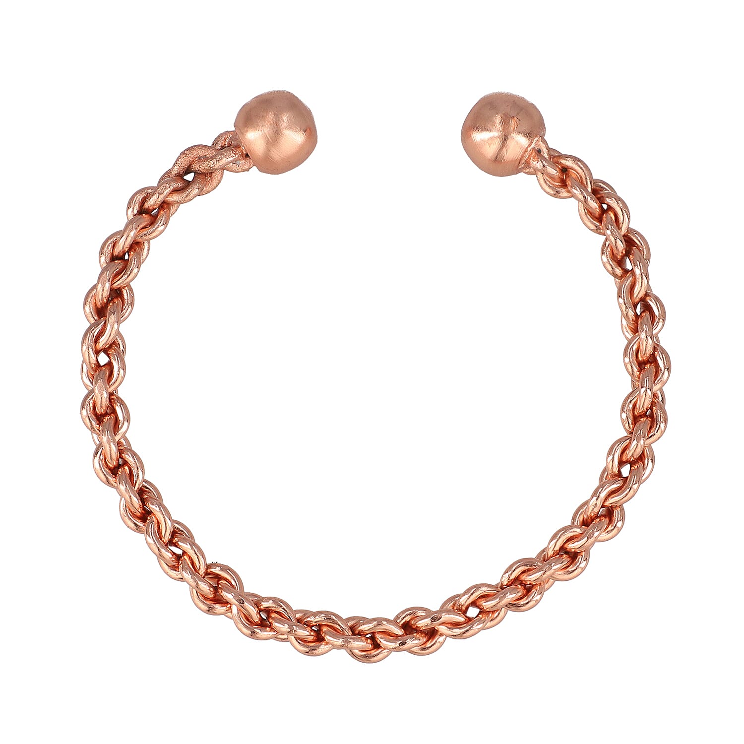 Shiny Chain Design Cuff Bracelet (Size 6.5)