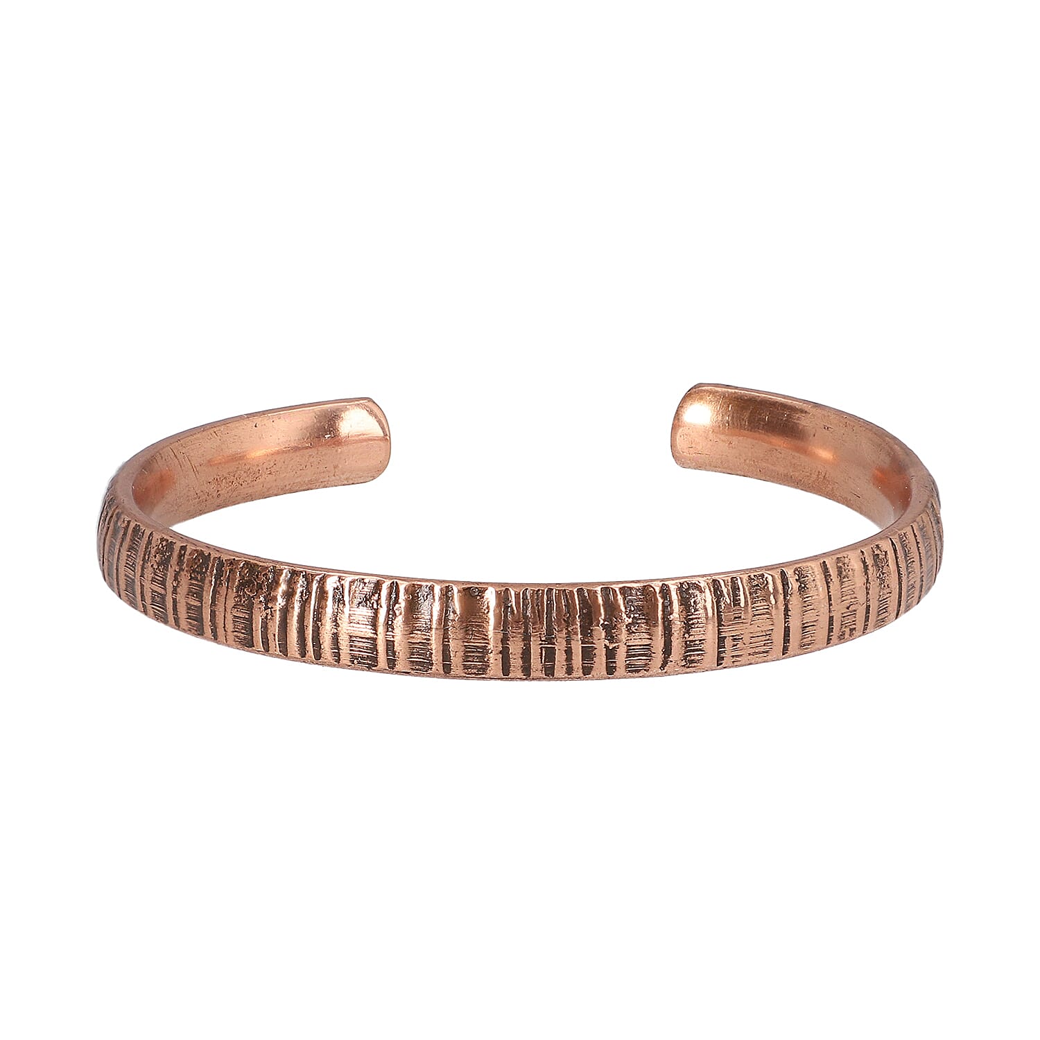 Antique Copper Embossed Cuff Bangle (size 6)