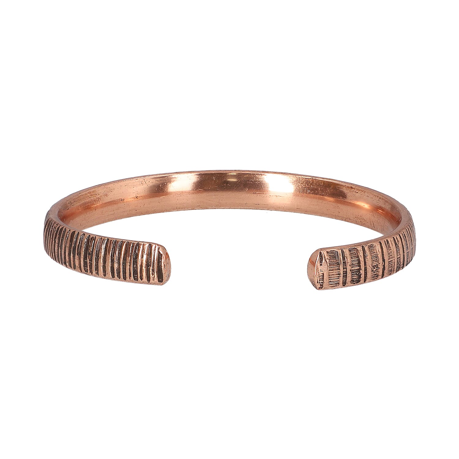 Antique Copper Embossed Cuff Bangle (size 6)