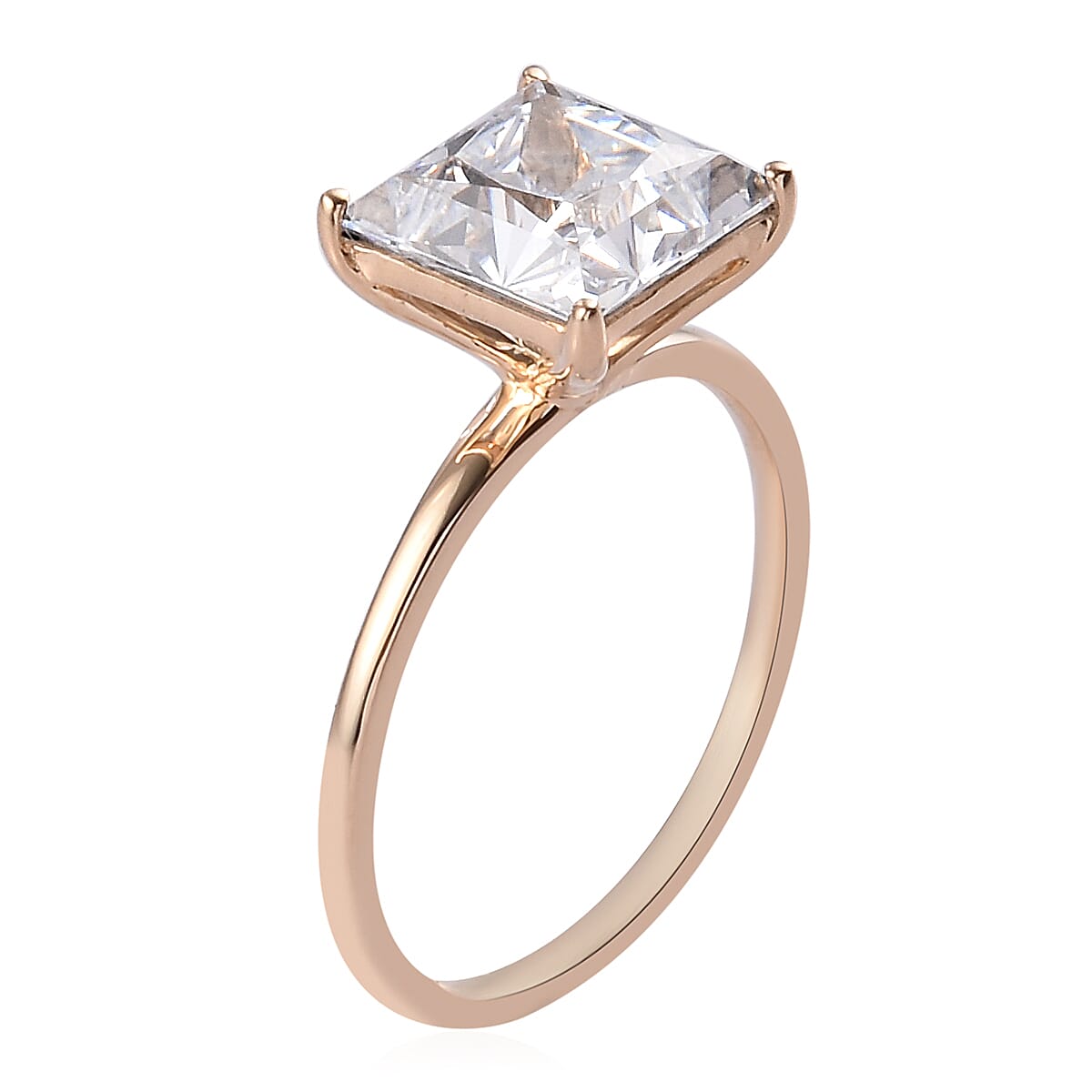 Lustro Stella 9K Yellow Gold Solitaire Ring Made with Finest CZ