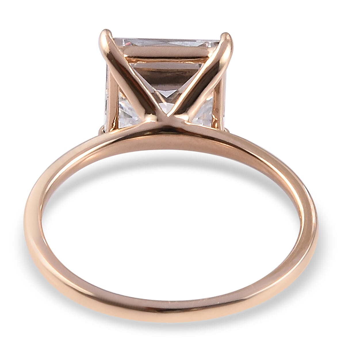 Lustro Stella 9K Yellow Gold Solitaire Ring Made with Finest CZ