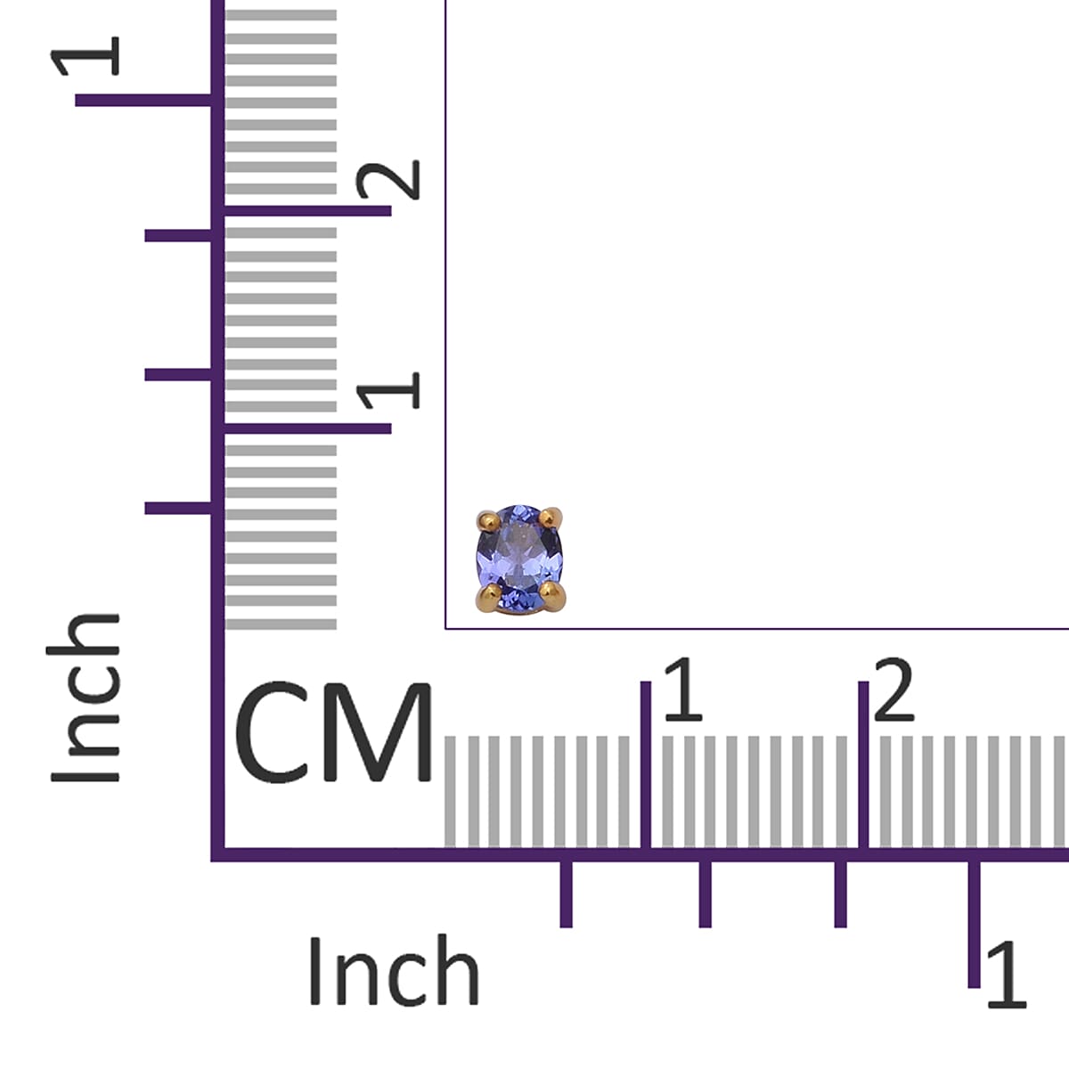 Premium Tanzanite Solitaire Stud Earrings with Push Back in Yellow Gold Overlay Sterling Silver 0.75 Ct.