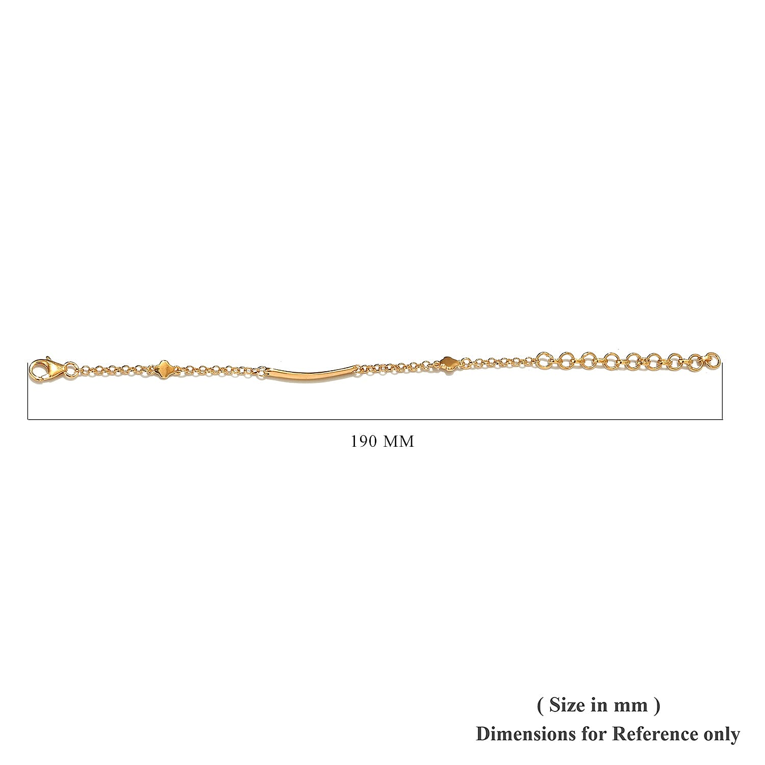 14K Gold Overlay Sterling Silver Bracelet (Size 5.5 with 2 inch Extender)