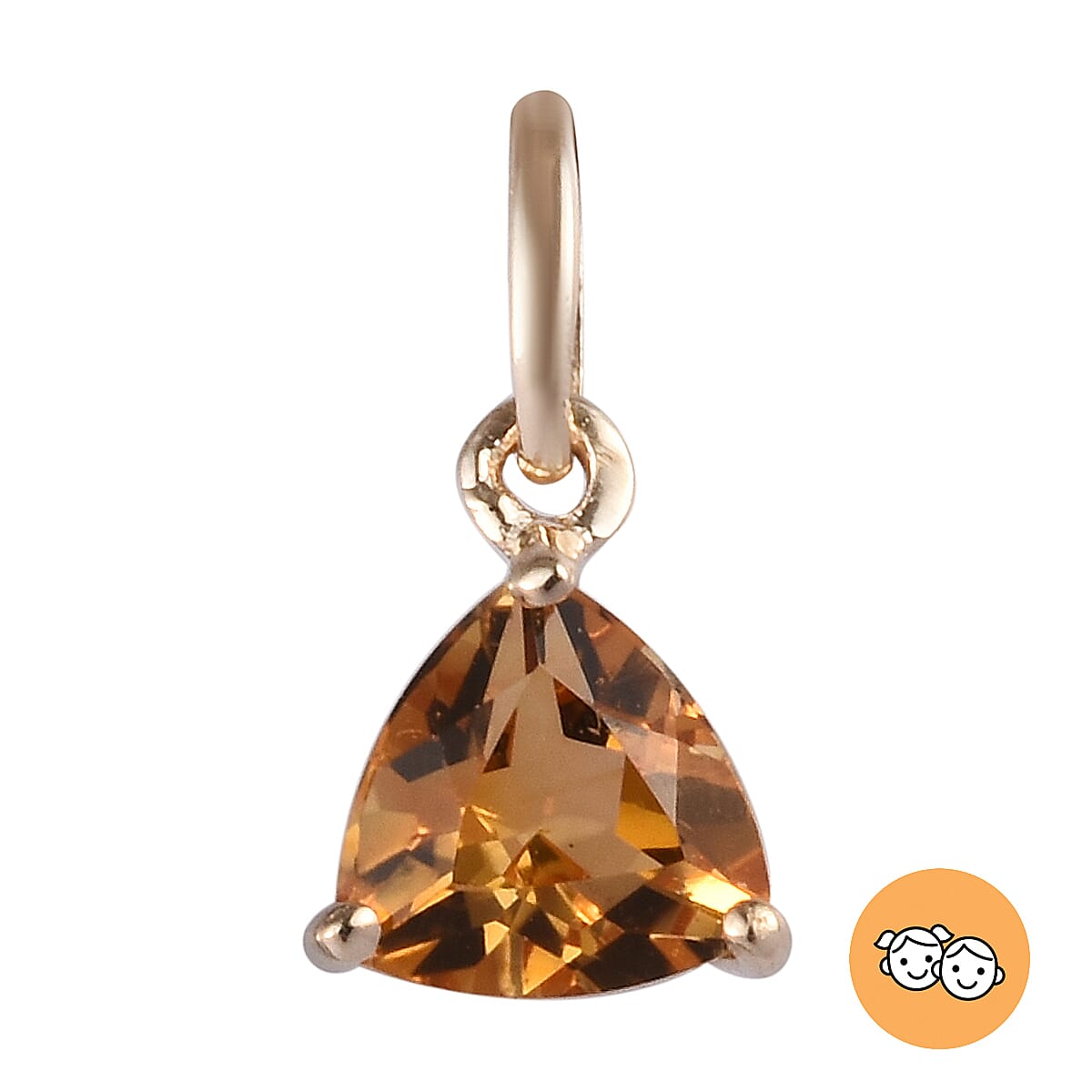 9K Yellow Gold AA Citrine Pendant 0.40 Ct.