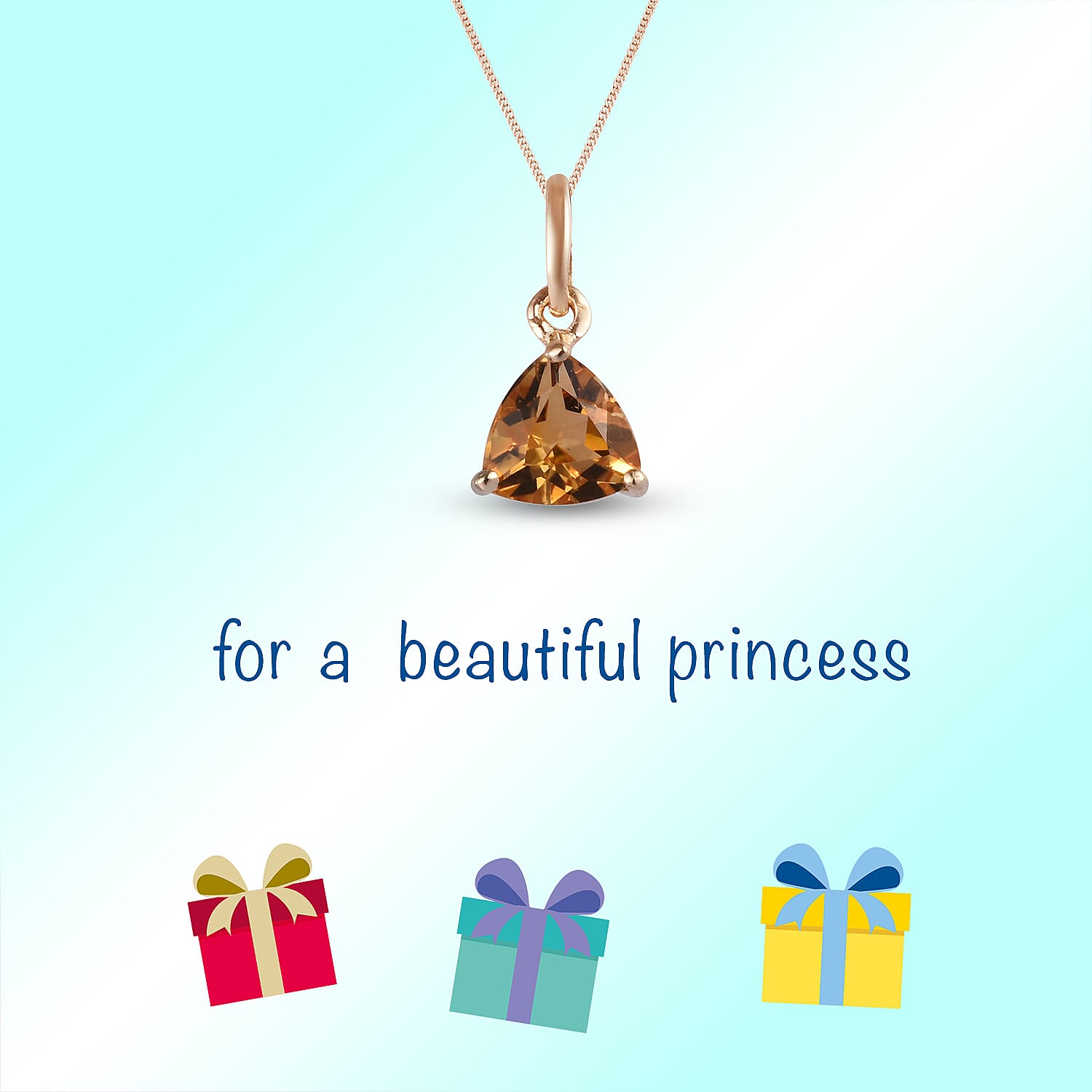 9K Yellow Gold AA Citrine Pendant 0.40 Ct.