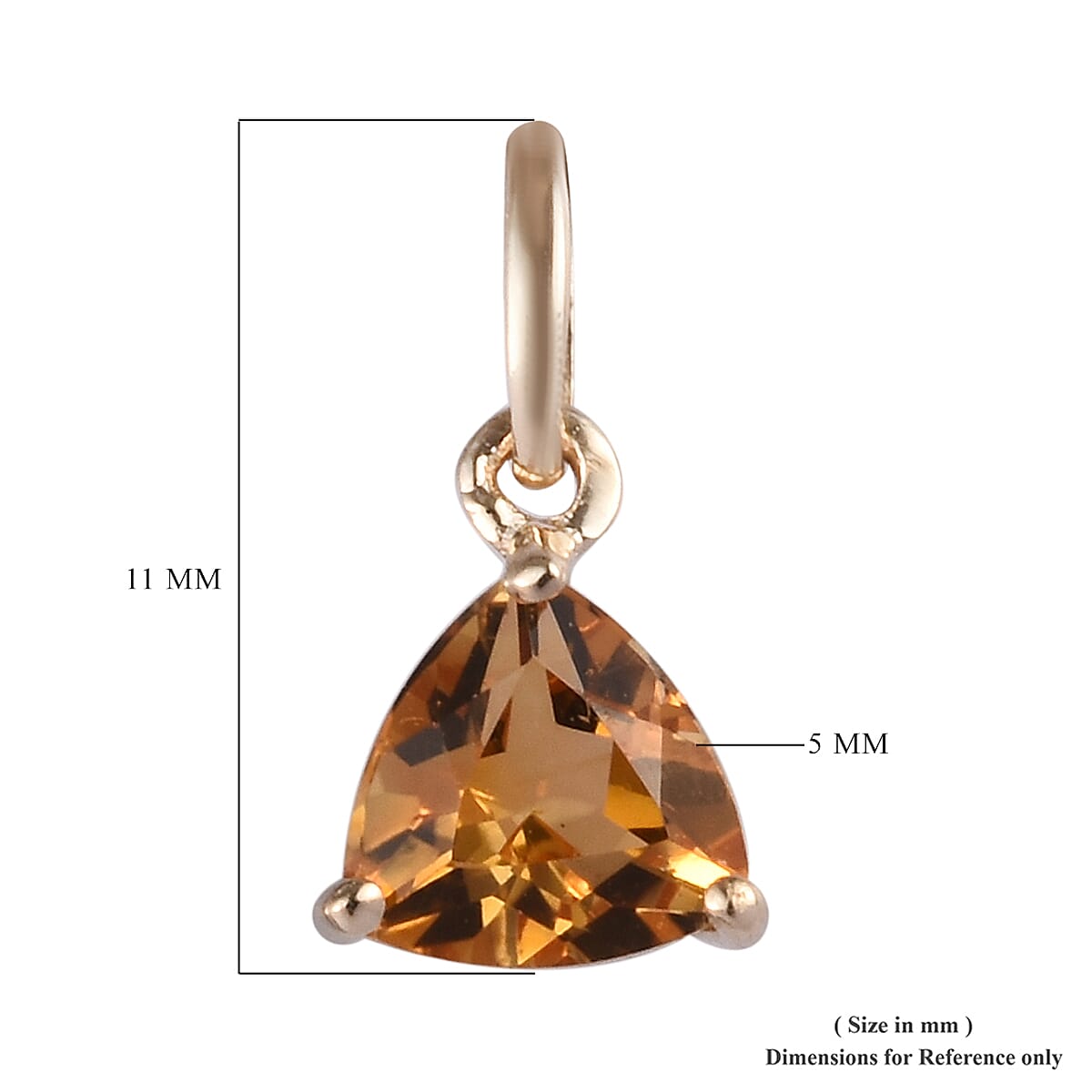 9K Yellow Gold AA Citrine Pendant 0.40 Ct.