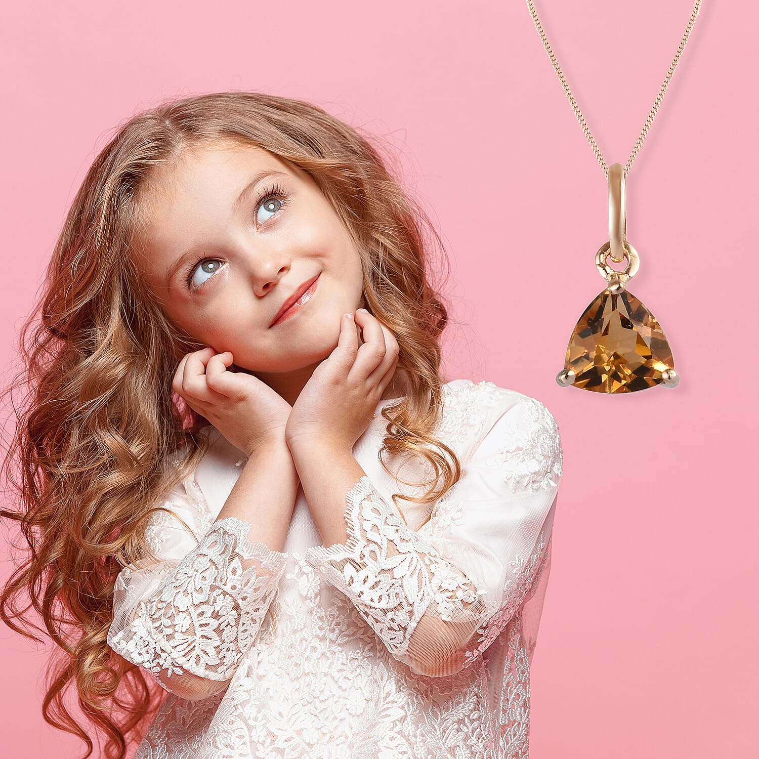 9K Yellow Gold AA Citrine Pendant 0.40 Ct.