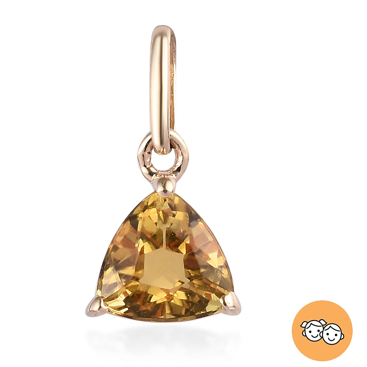9K Yellow Gold AA Marialite Soliatire Pendant 0.40 Ct.