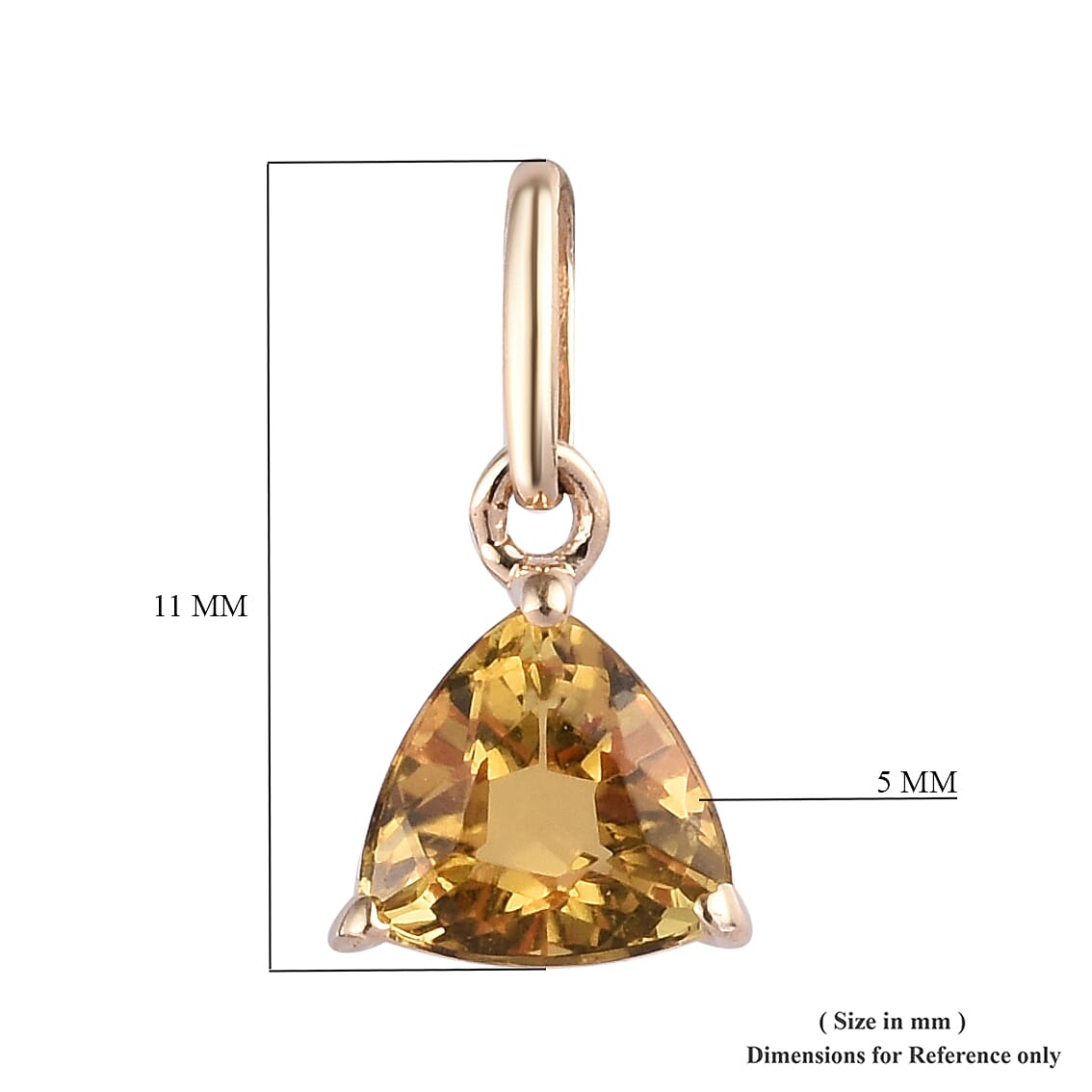 9K Yellow Gold AA Marialite Soliatire Pendant 0.40 Ct.